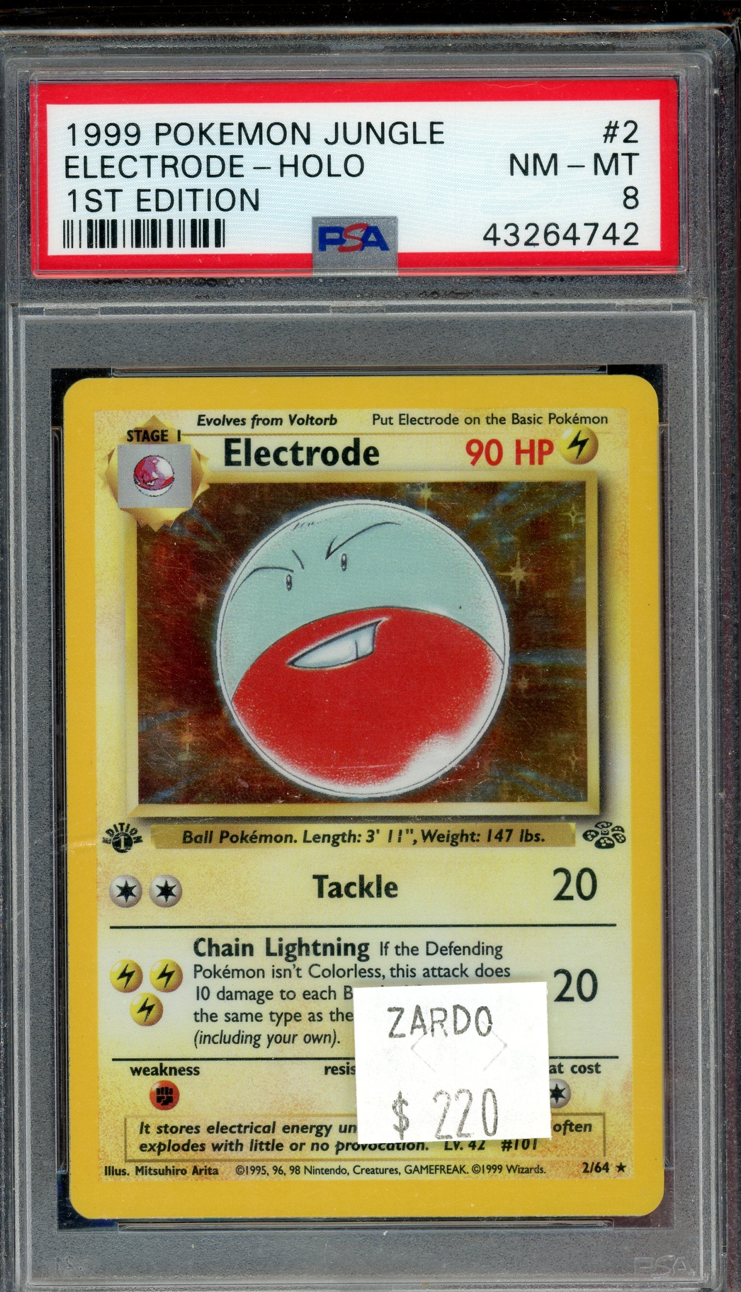 PSA 8 Electrode Holo 1st Ed -Jungle