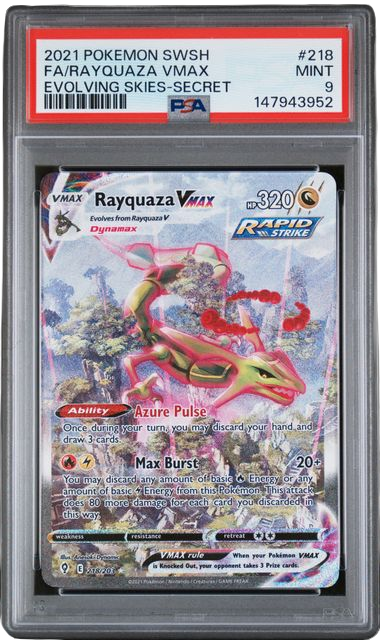 PSA 9 FA/RAYQUAZA VMAX EVOLVING SKIES-SECRET