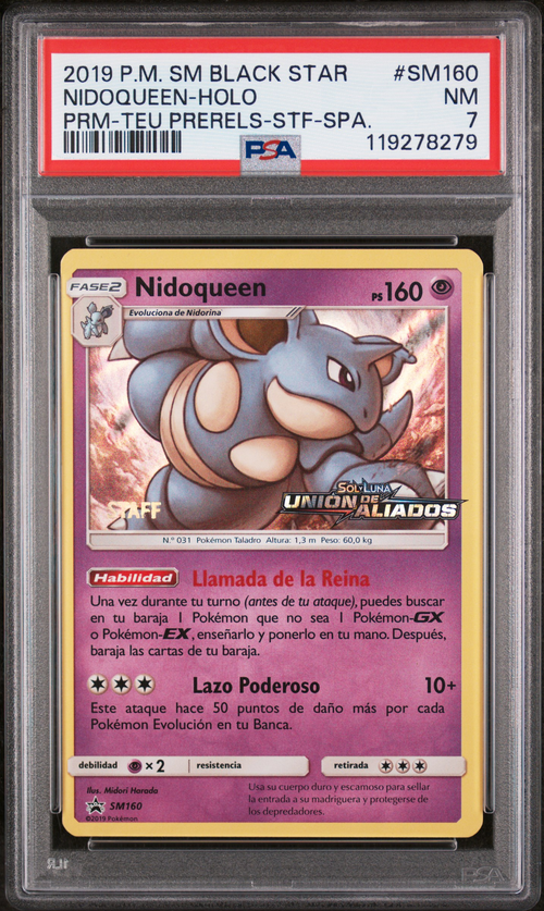 PSA 7 NIDOQUEEN-HOLO PRM-TEU PRERELS-STF-SPA. PORTUGESE PSA 7 NIDOQUEEN-HOLO PRM-TEU PRERELS-STF-SPA. PORTUGESE