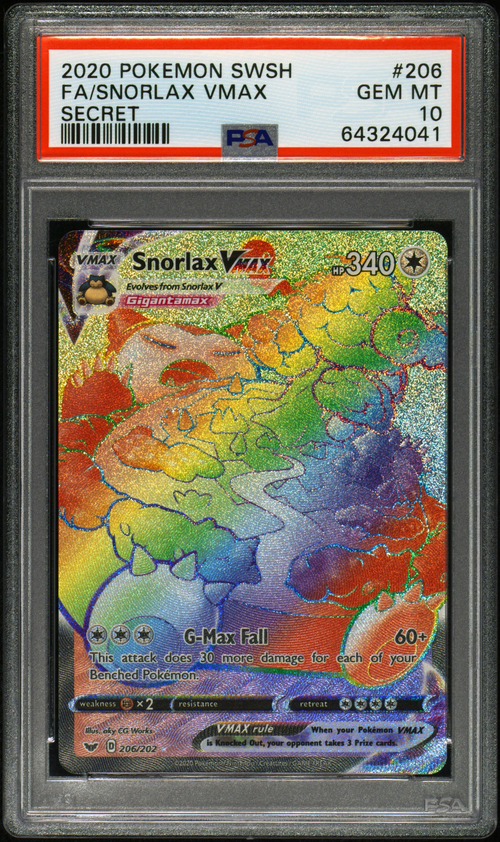 PSA 10 FA/SNORLAX VMAX SECRET