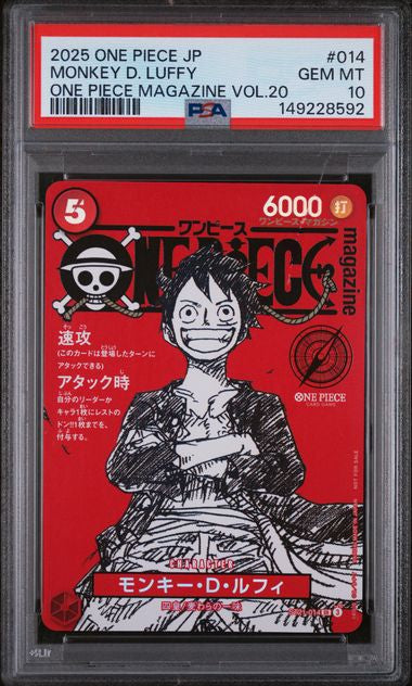 PSA 10 LUFFY ONE PIECE MAGAZINE VOL.20