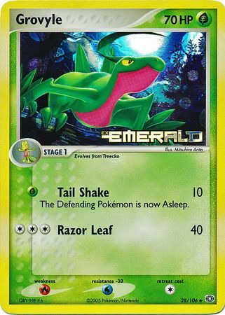 Grovyle (28/106) - Emerald Reverse Holofoil