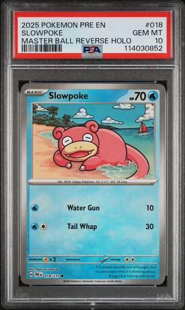 PSA 10 SLOWPOKE MASTER BALL REVERSE HOLO