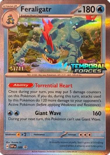 Feraligatr - Scarlet & Violet Temporal Forces - Pre release STAFF Promo - SVP 089 (NM)