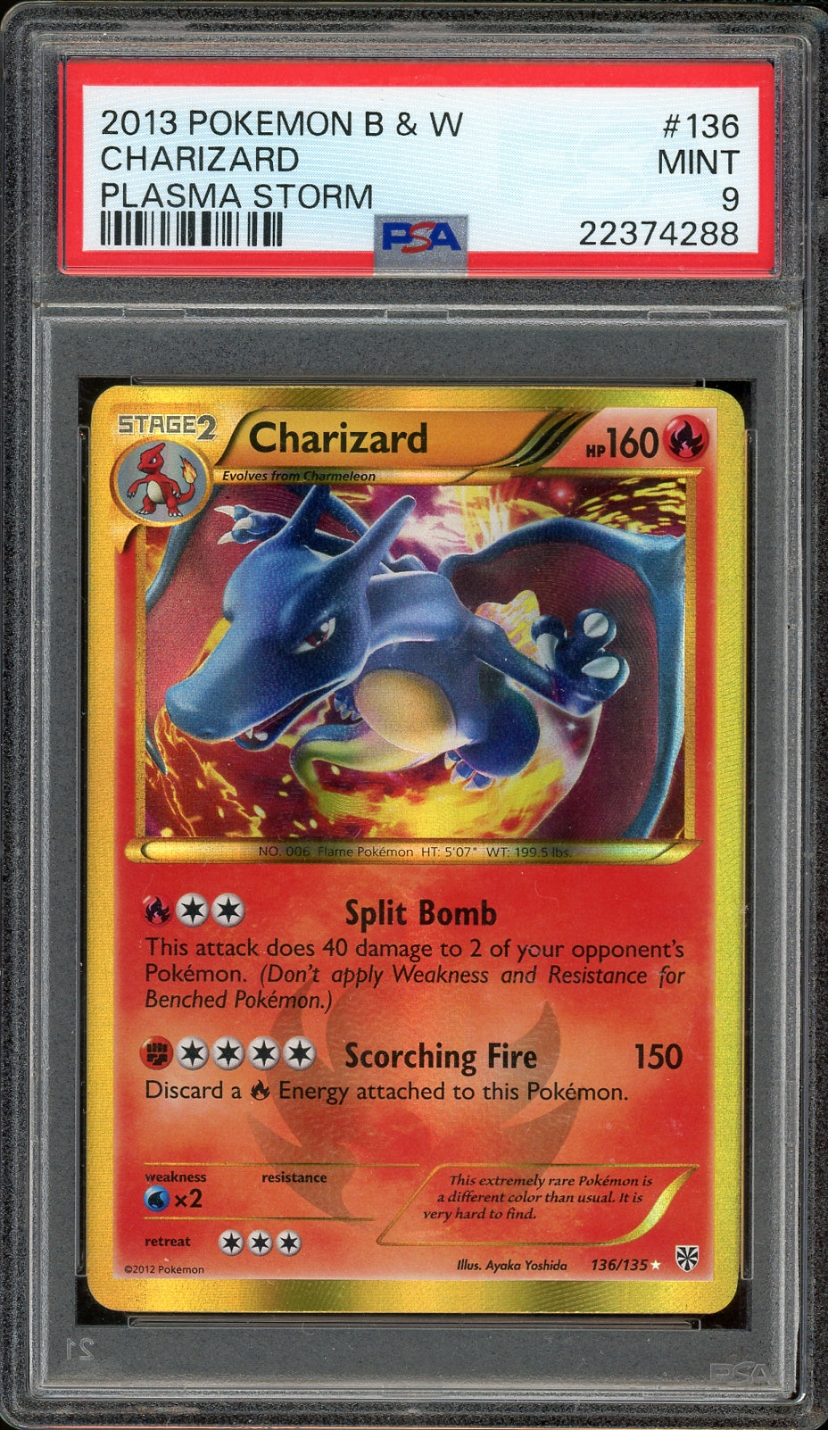 PSA 9 CHARIZARD PLASMA STORM