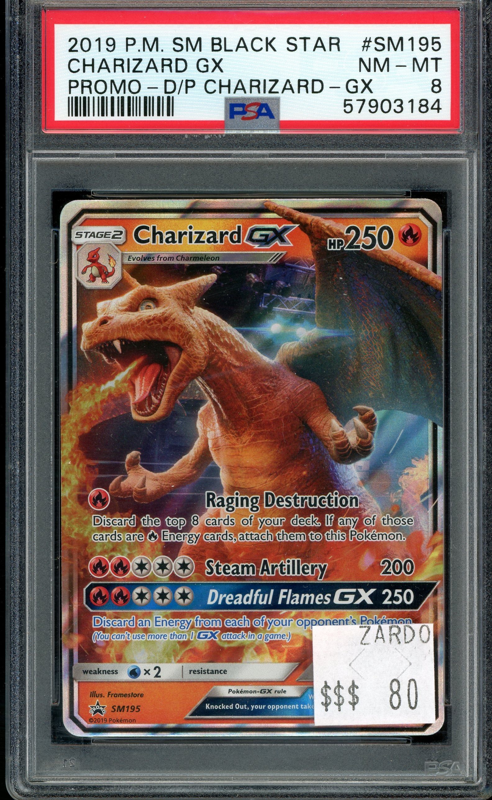 PSA 8 CHARIZARD GX PROMO-D/P CHARIZARD-GX