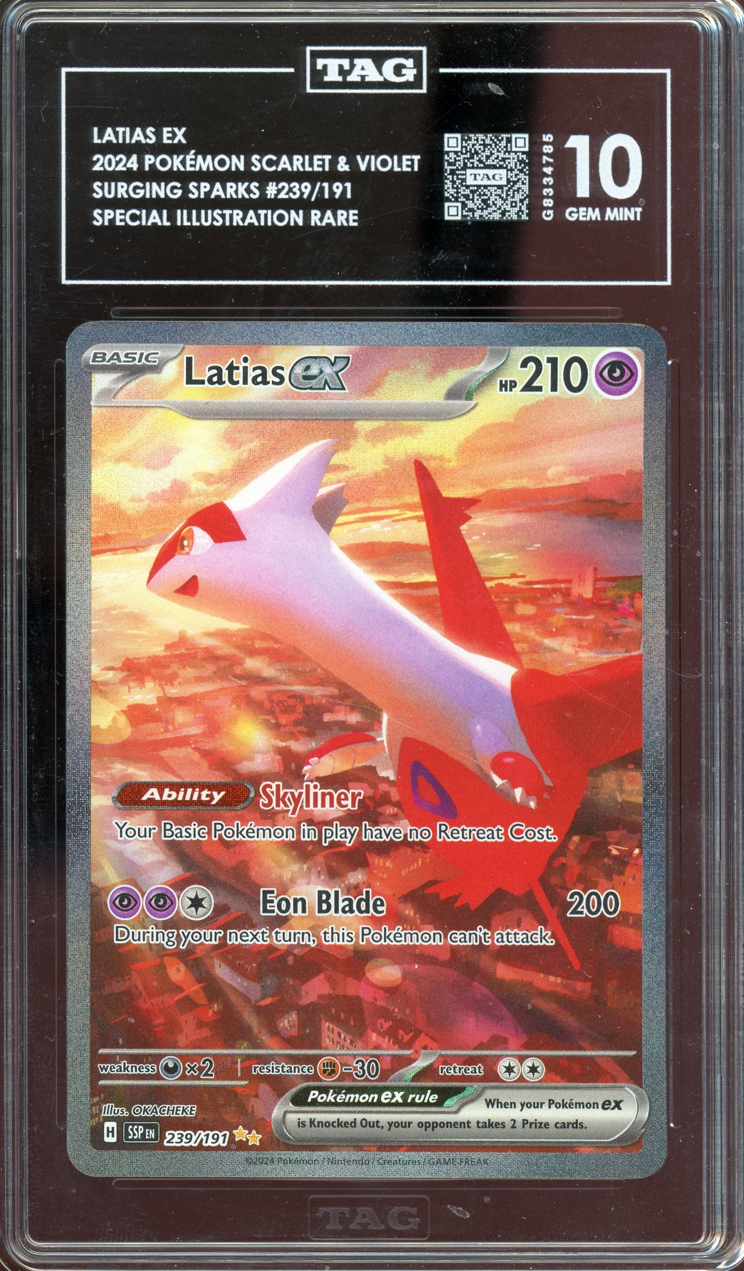 TAG 10 LATIAS EX SURGING SPARKS SIR 239/191