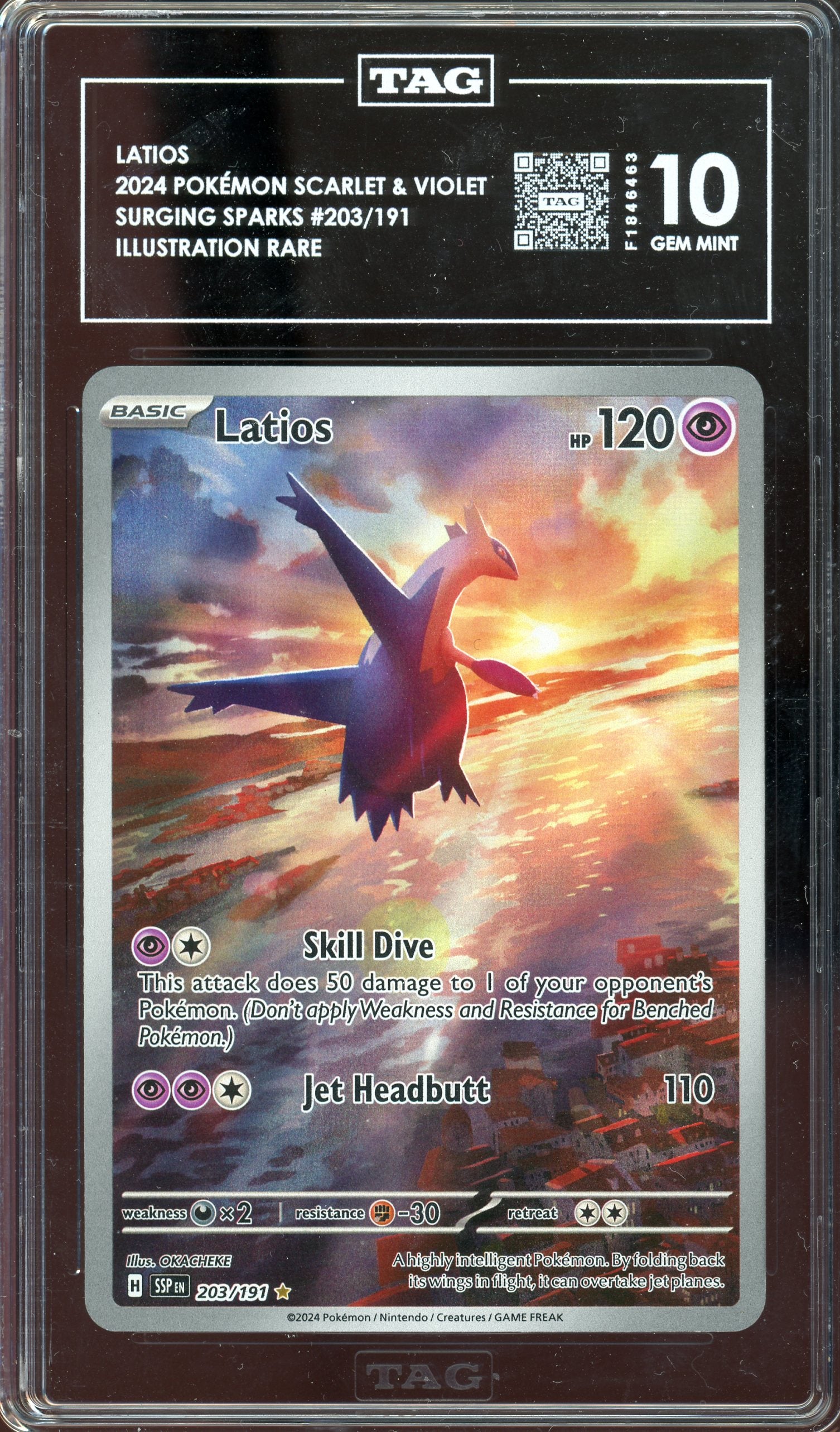 TAG 10 LATIOS EX SURGING SPARKS IR 203/191