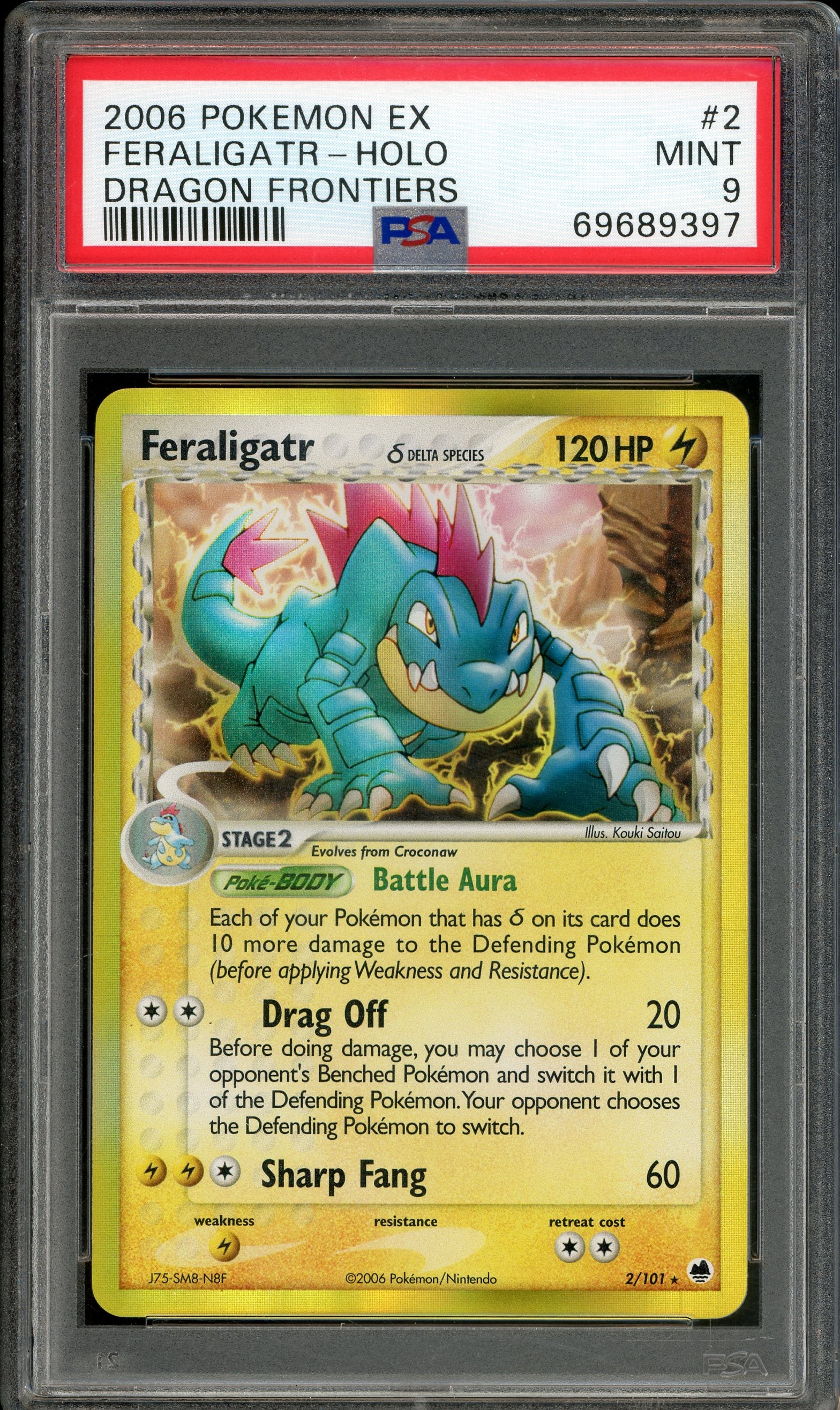 PSA 9 FERALIGATR-HOLO DRAGON FRONTIERS