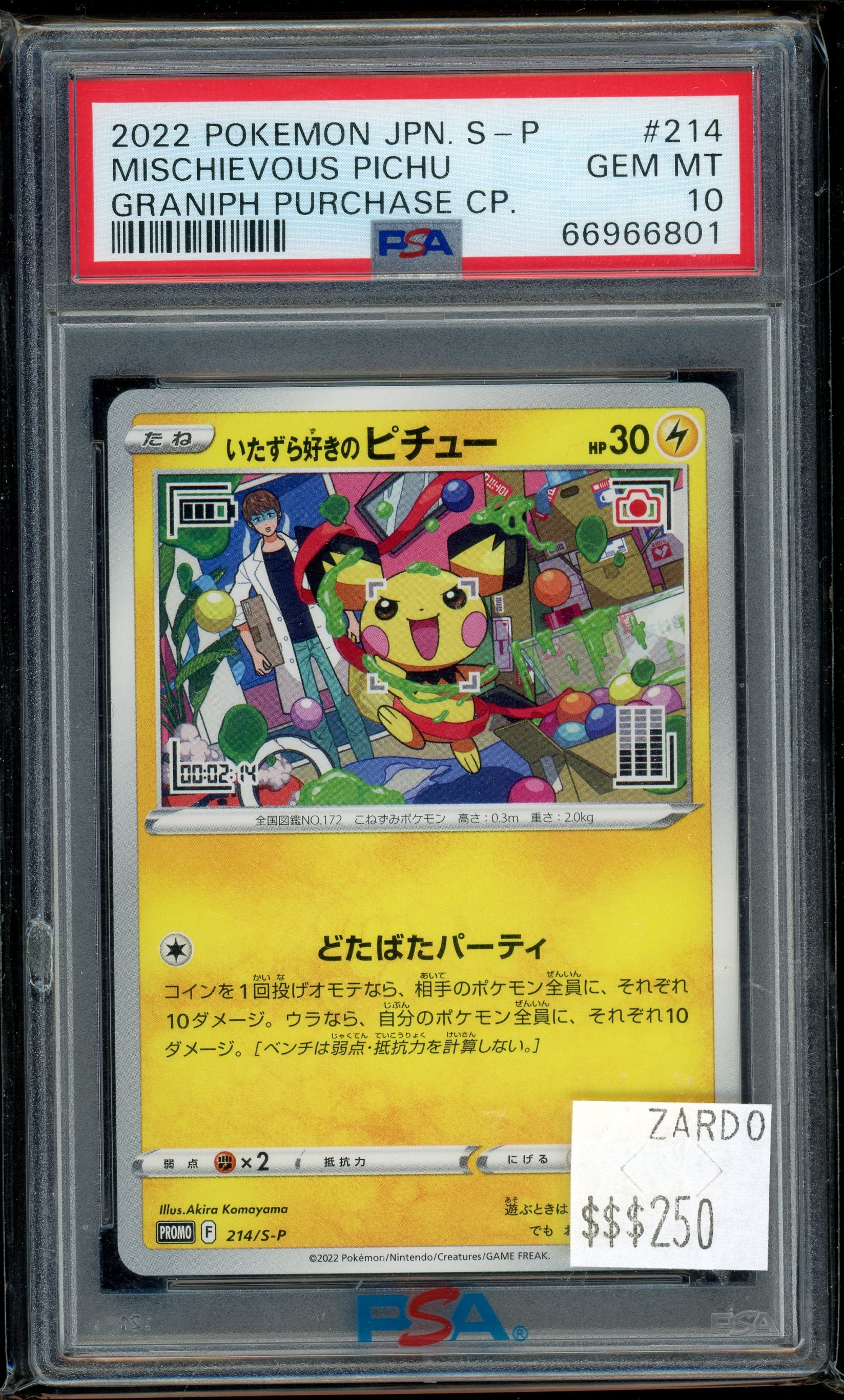PSA 10 MISCHIEVOUS PICHU GRANIPH PURCHASE CP.