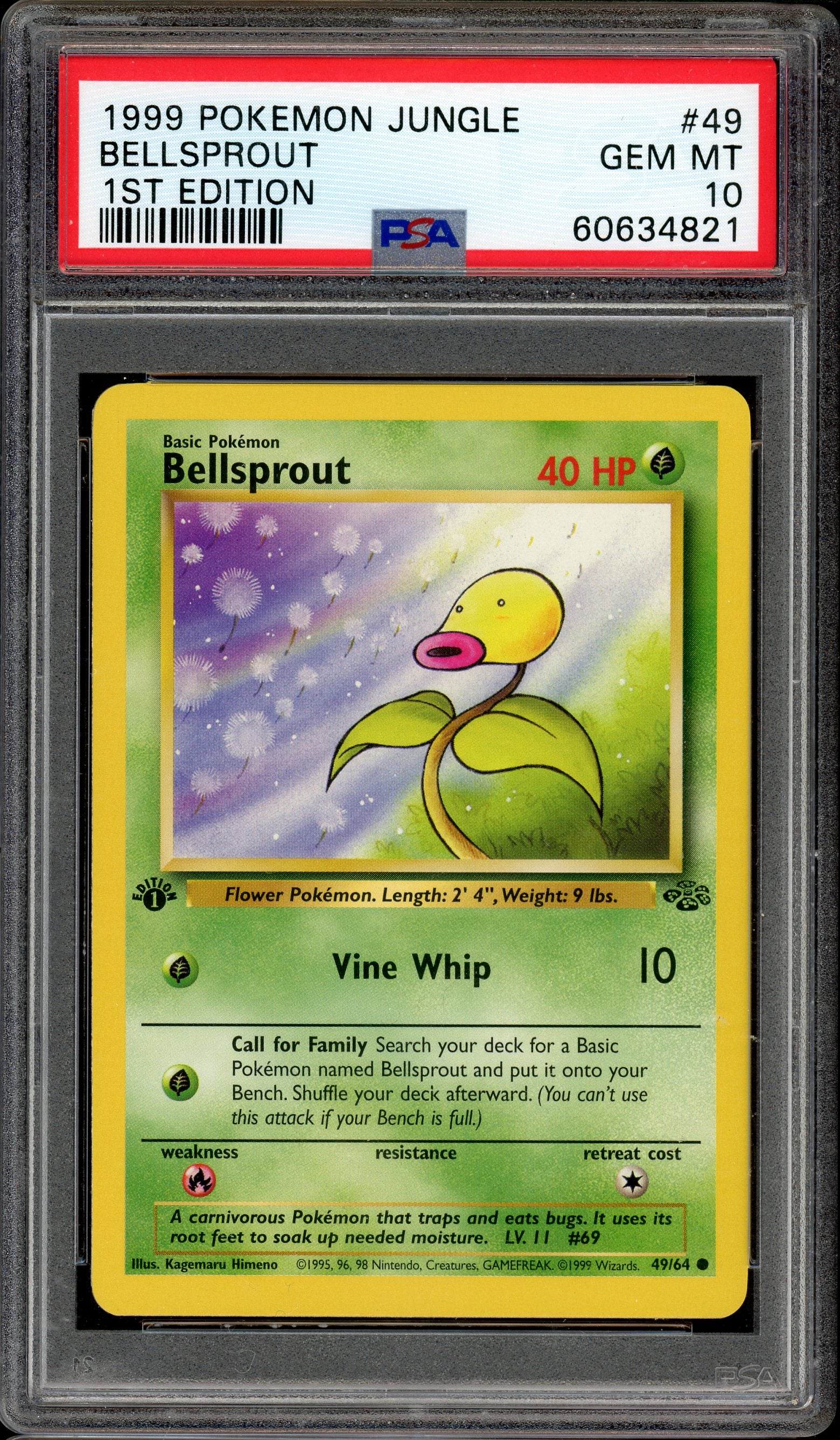 first edition bellsprout pokemon card CLEARANCE Vintage Common - Jungle Non-holo 49/64 - NM [1] Vine Bind PSA 10 BELLSPROUT 1ST EDITION
