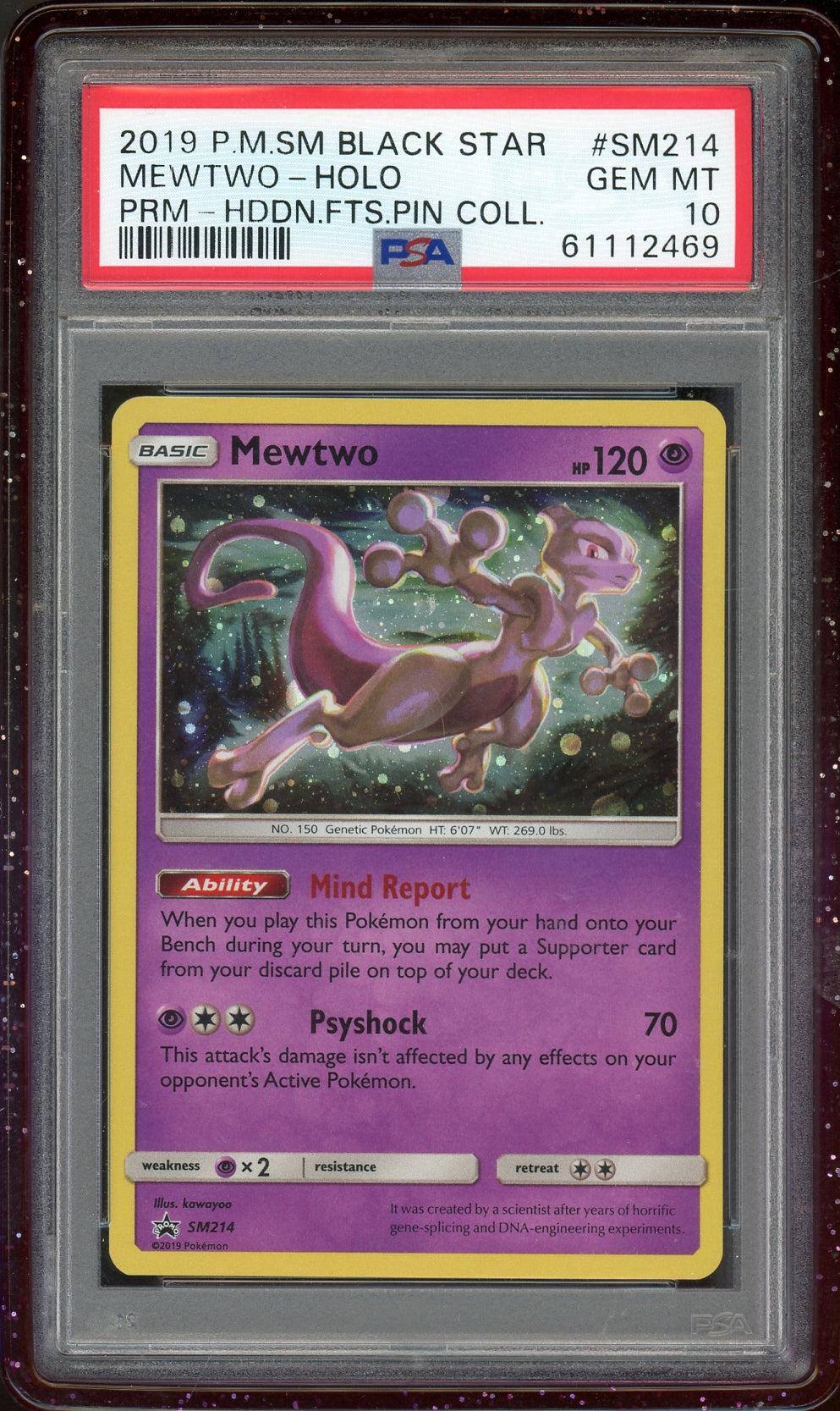 PSA 10 MEWTWO HOLO HIDDEN FATES PROMO