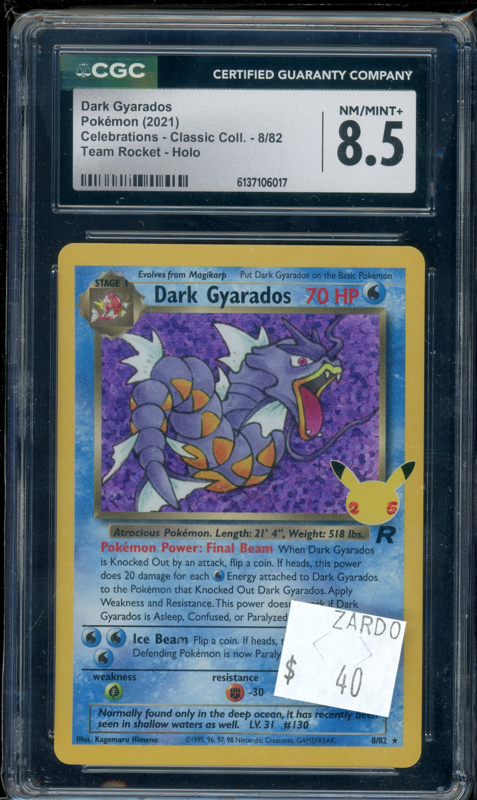 CGC 8.5 DARK GYARADOS CELEBRATIONS
