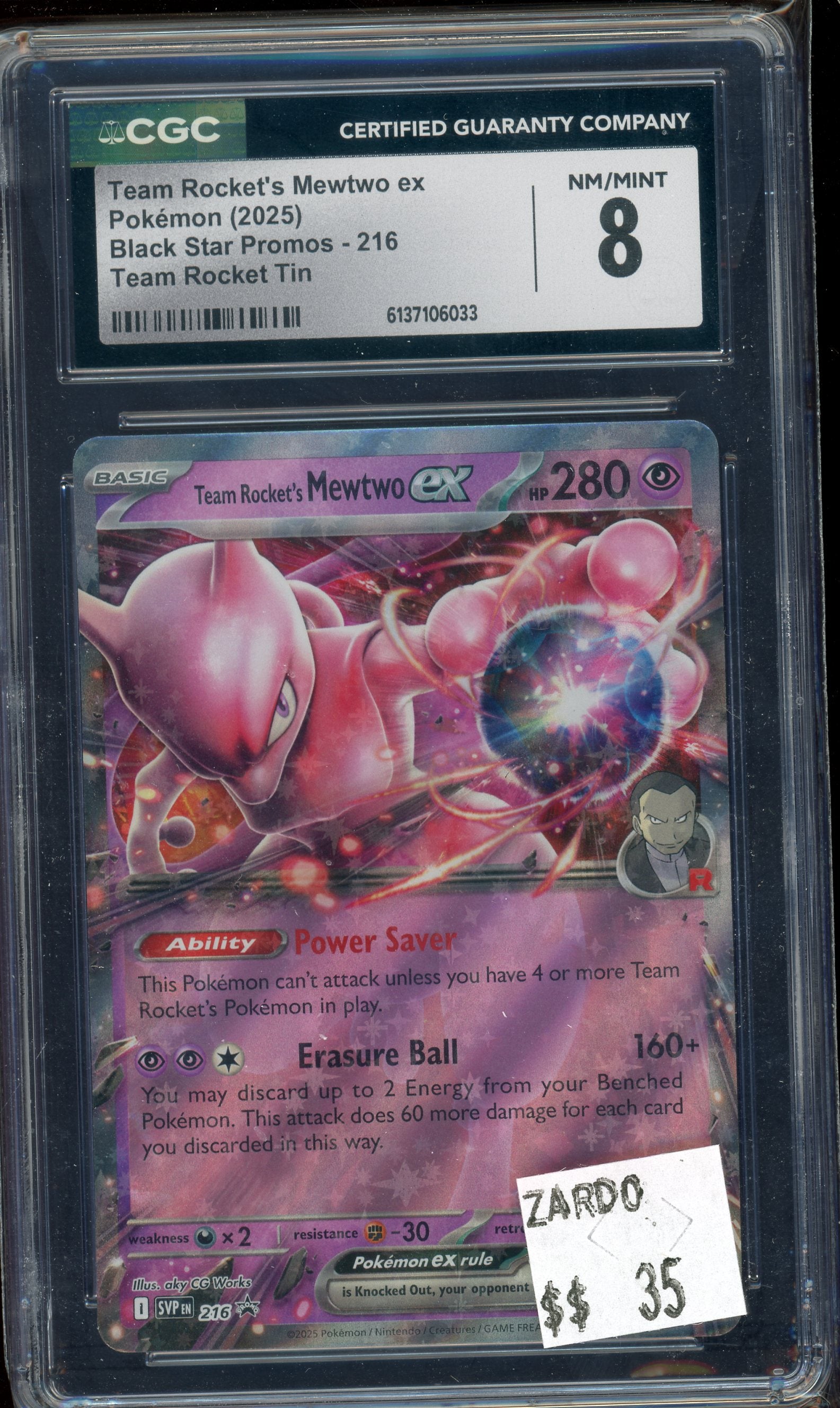 CGC 8 TEAM ROCKET'S MEWTWO EX BLACK STAR PROMOS