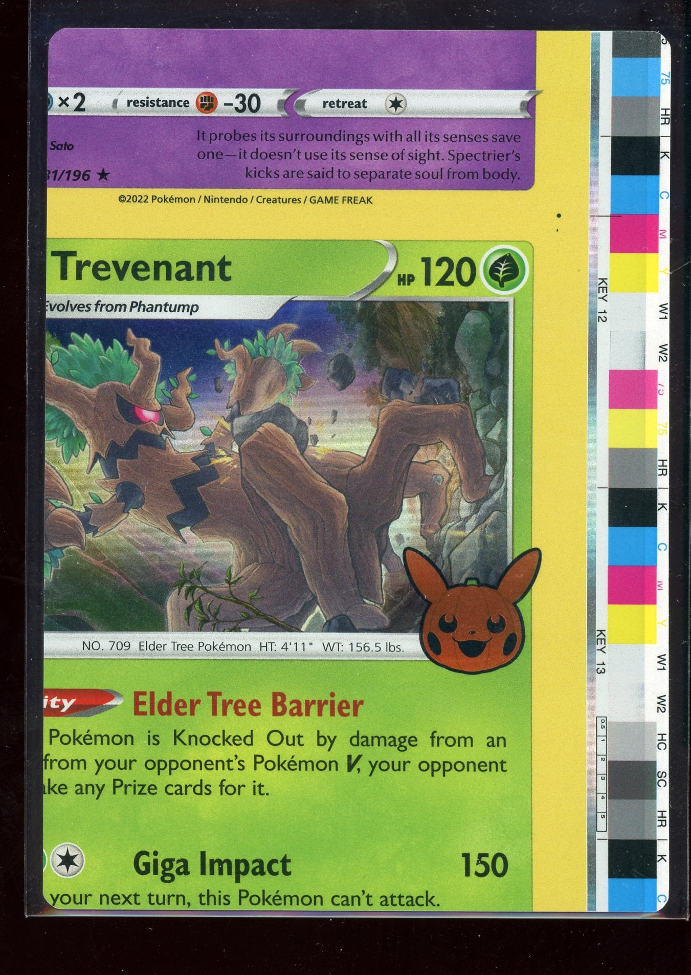 Non Factory Cut (NFC) Card 2023 Trick Or Trade Halloween Stamp (With Border)