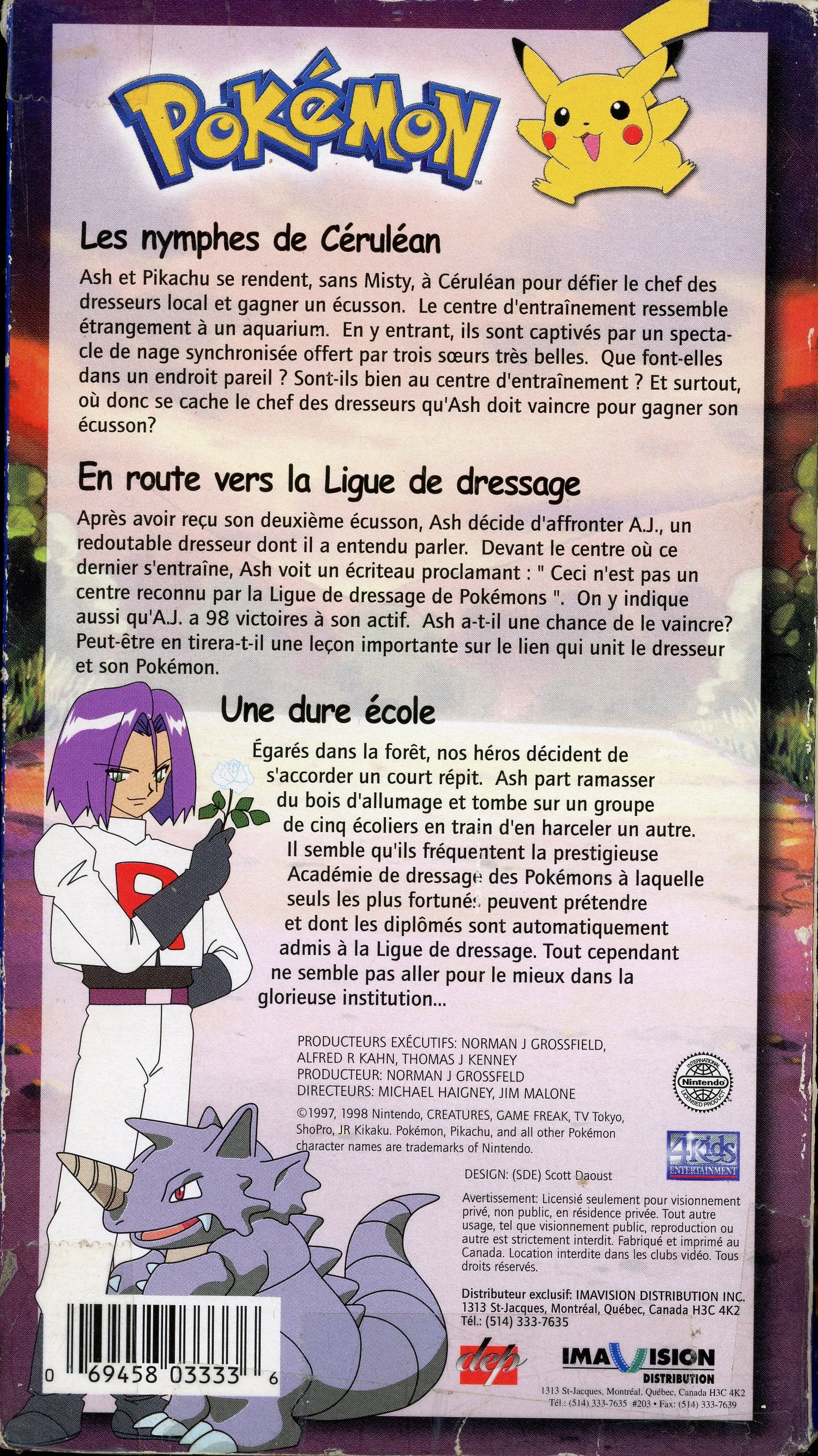 Les Rymphes de Céruléan Pokémon Version Française Cassette