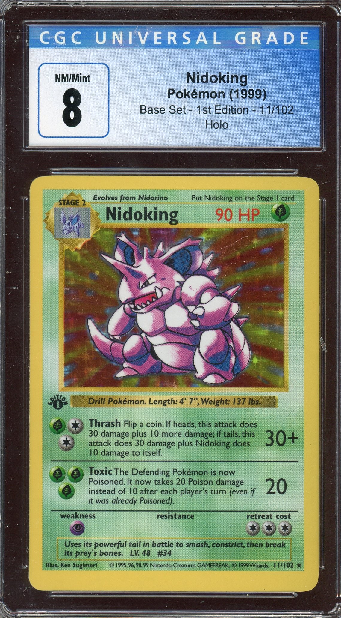 CGC 8 Nidoking Base set - 1st Edition Holo