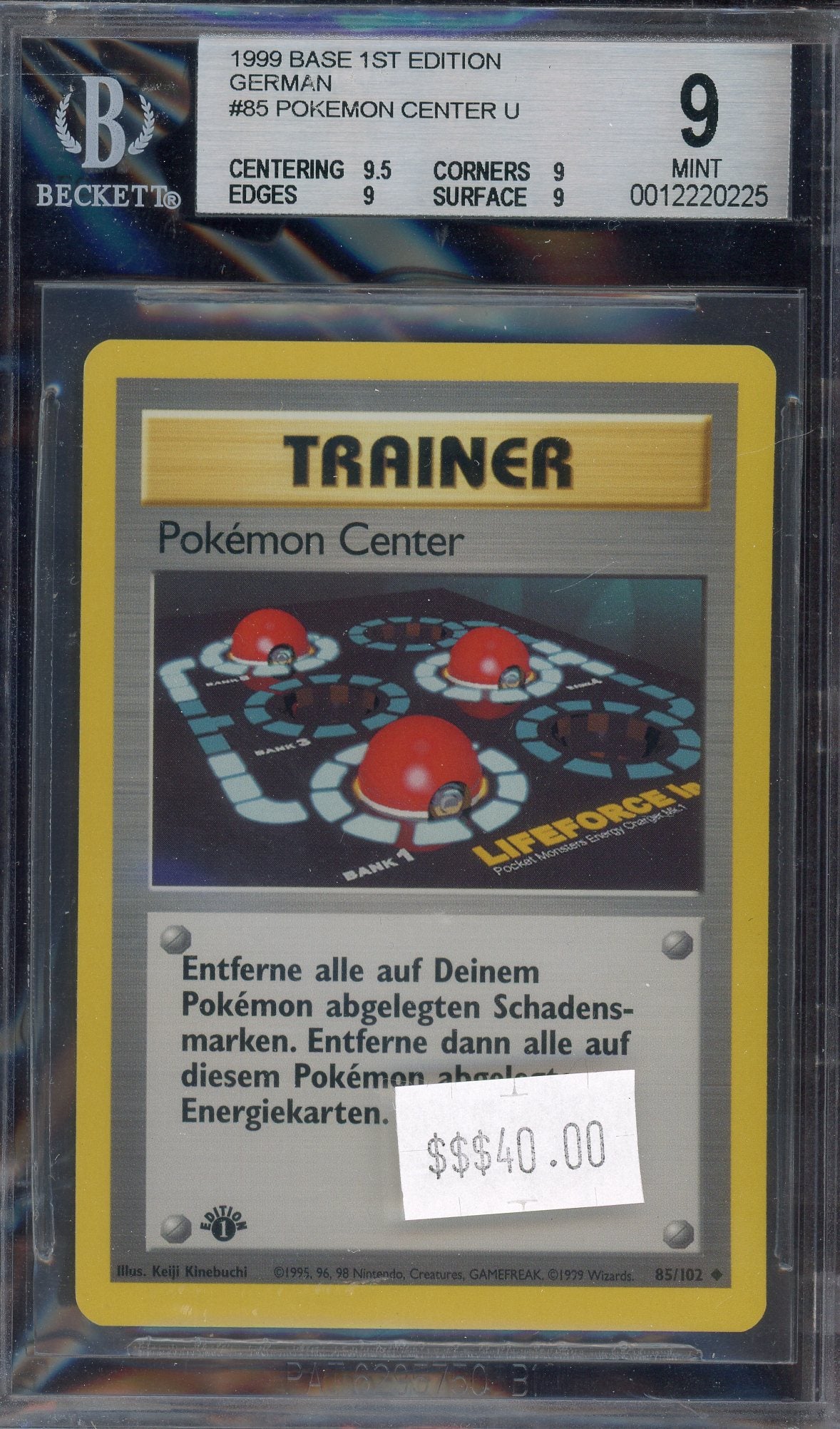 BGS 9 Pokemon Center 1st Edition German