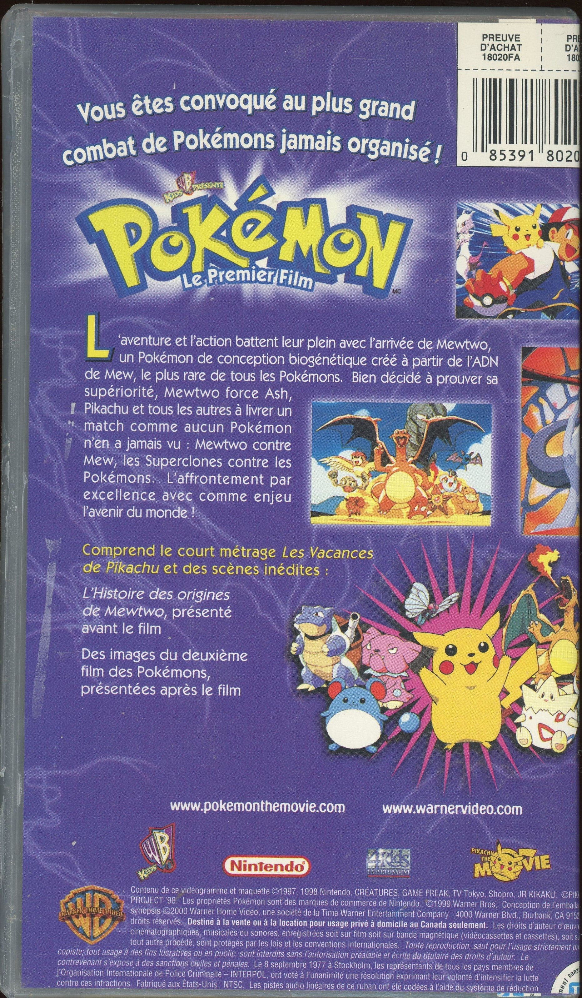 N.150 Mewtwo C. Mew Le Premier Film Pokémon Version Française Cassette