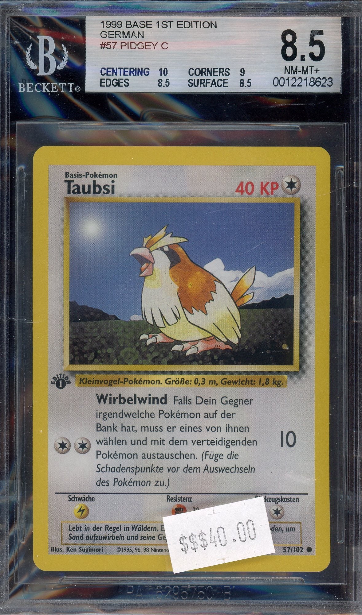 BGS 8.5 Pidgey 1st Edition German