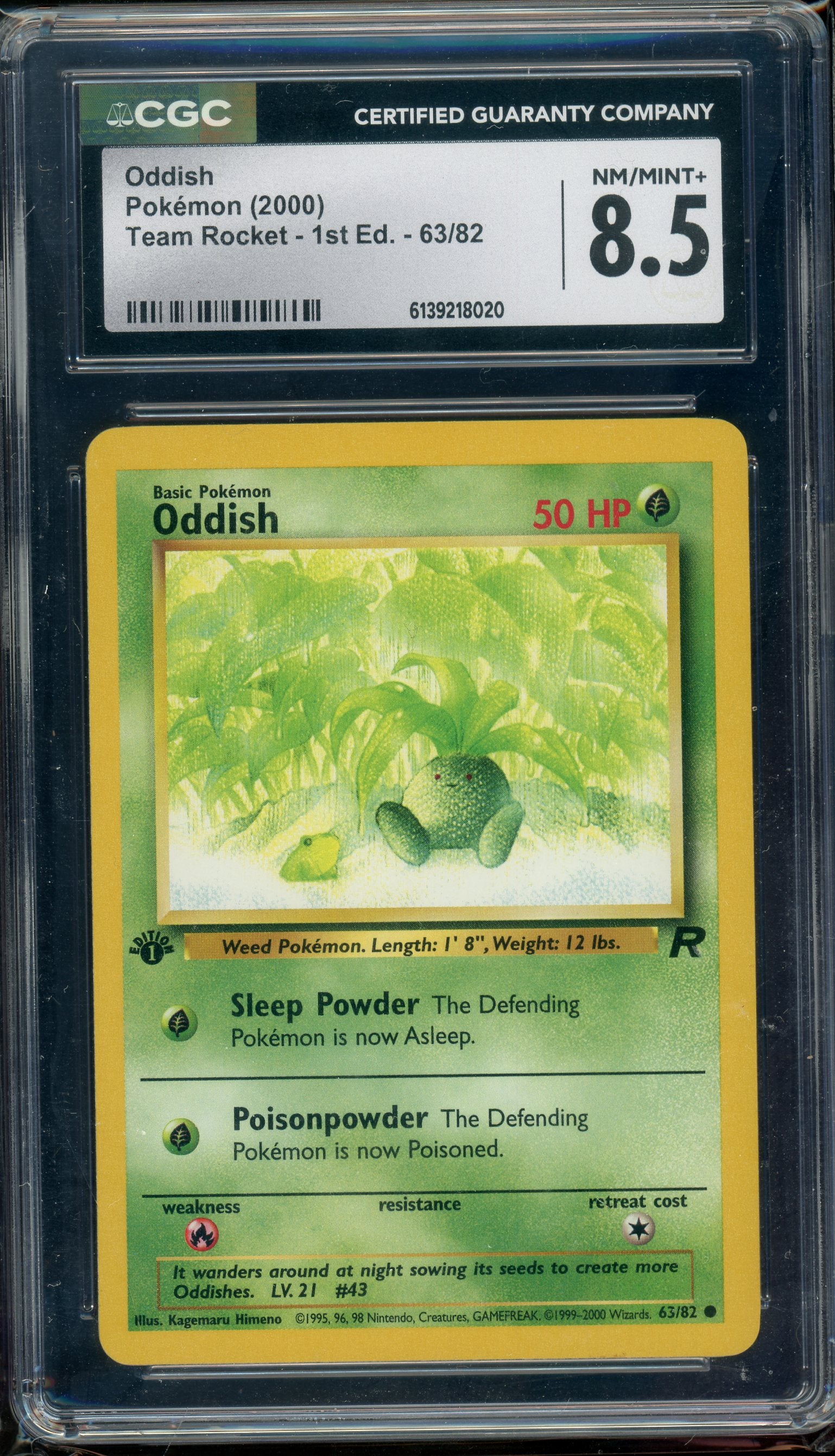 CGC 8.5 ODDISH TEAM ROCKET 1ST ED