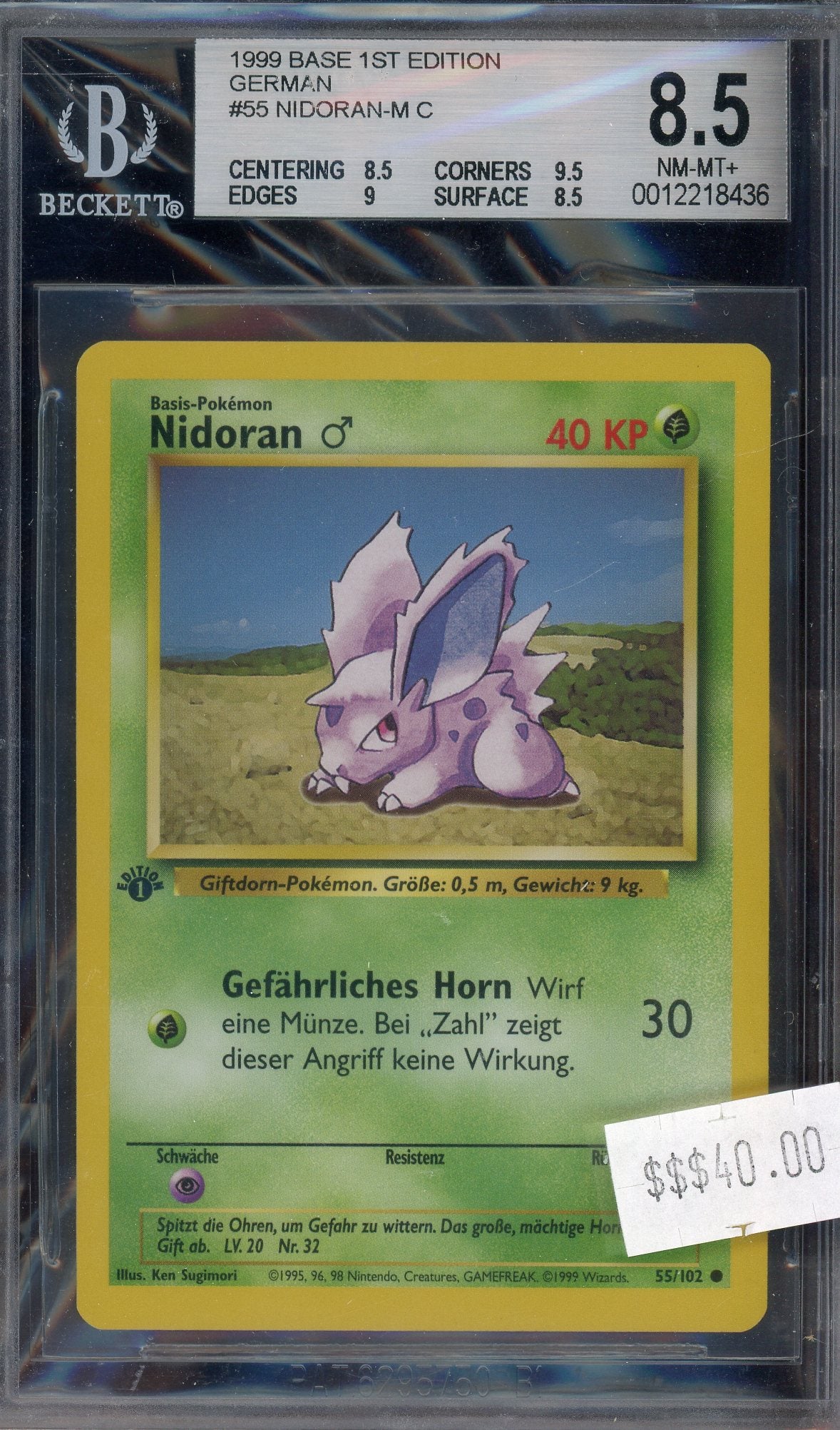 BGS 8.5 Nidoran-M 1st Edition German
