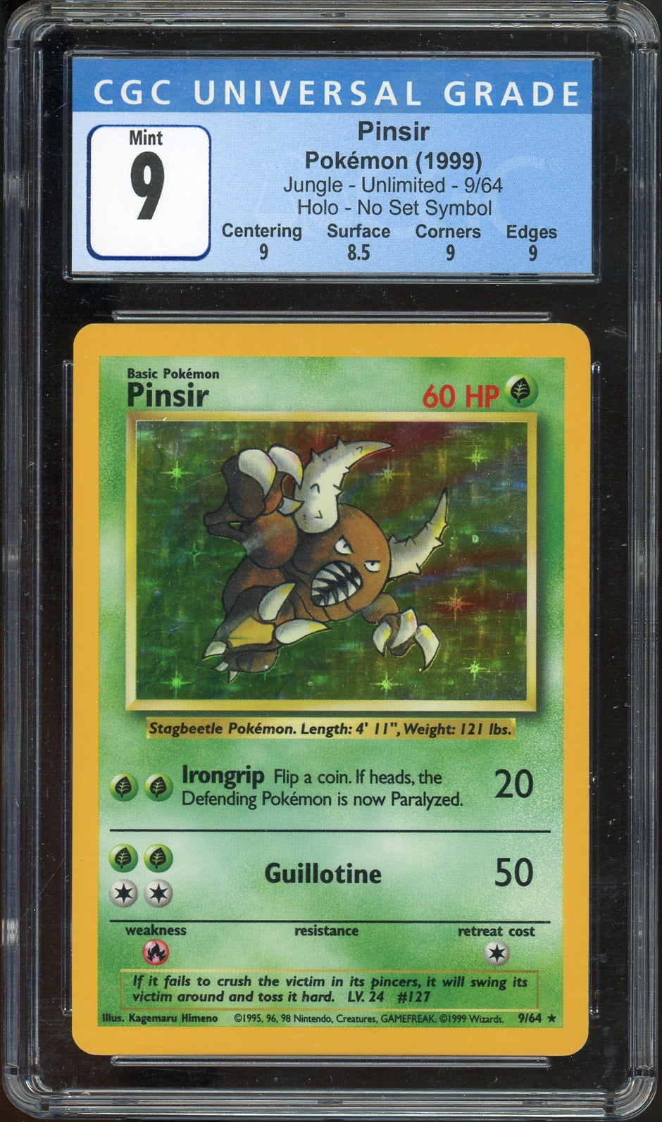 CGC 9 PINSIR HOLO JUNGLE *NO SYMBOL*