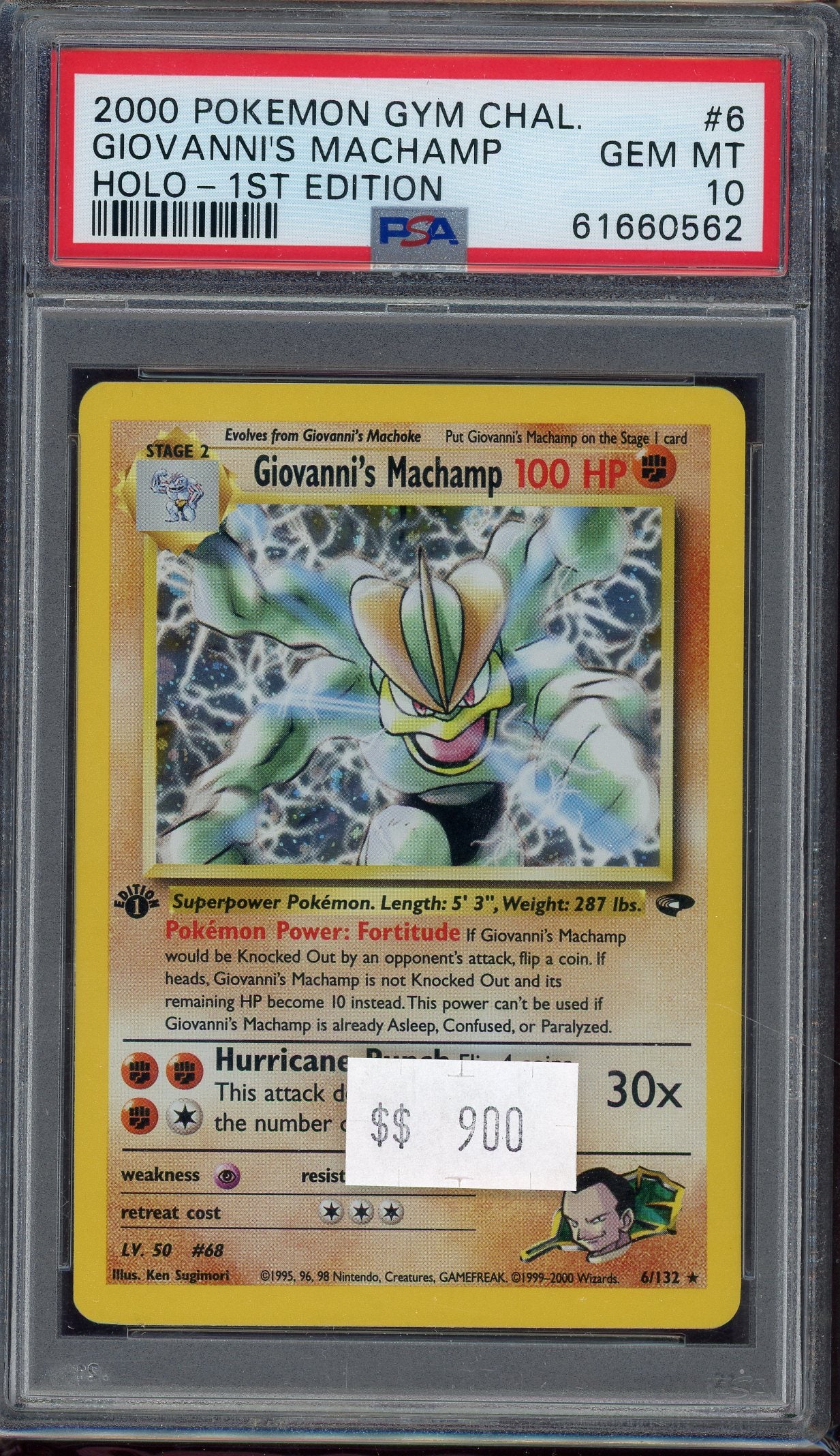 PSA 10 GIOVANNI'S MACHAMP HOLO-1ST EDITION