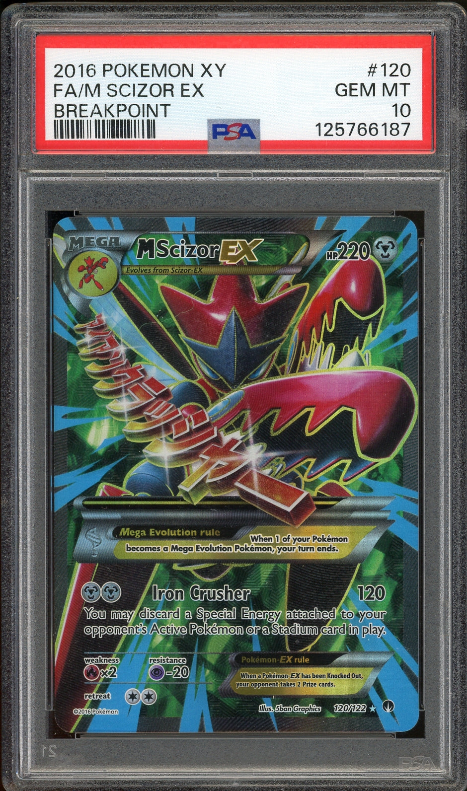 PSA 10 FA/M SCIZOR EX XY BREAKPOINT