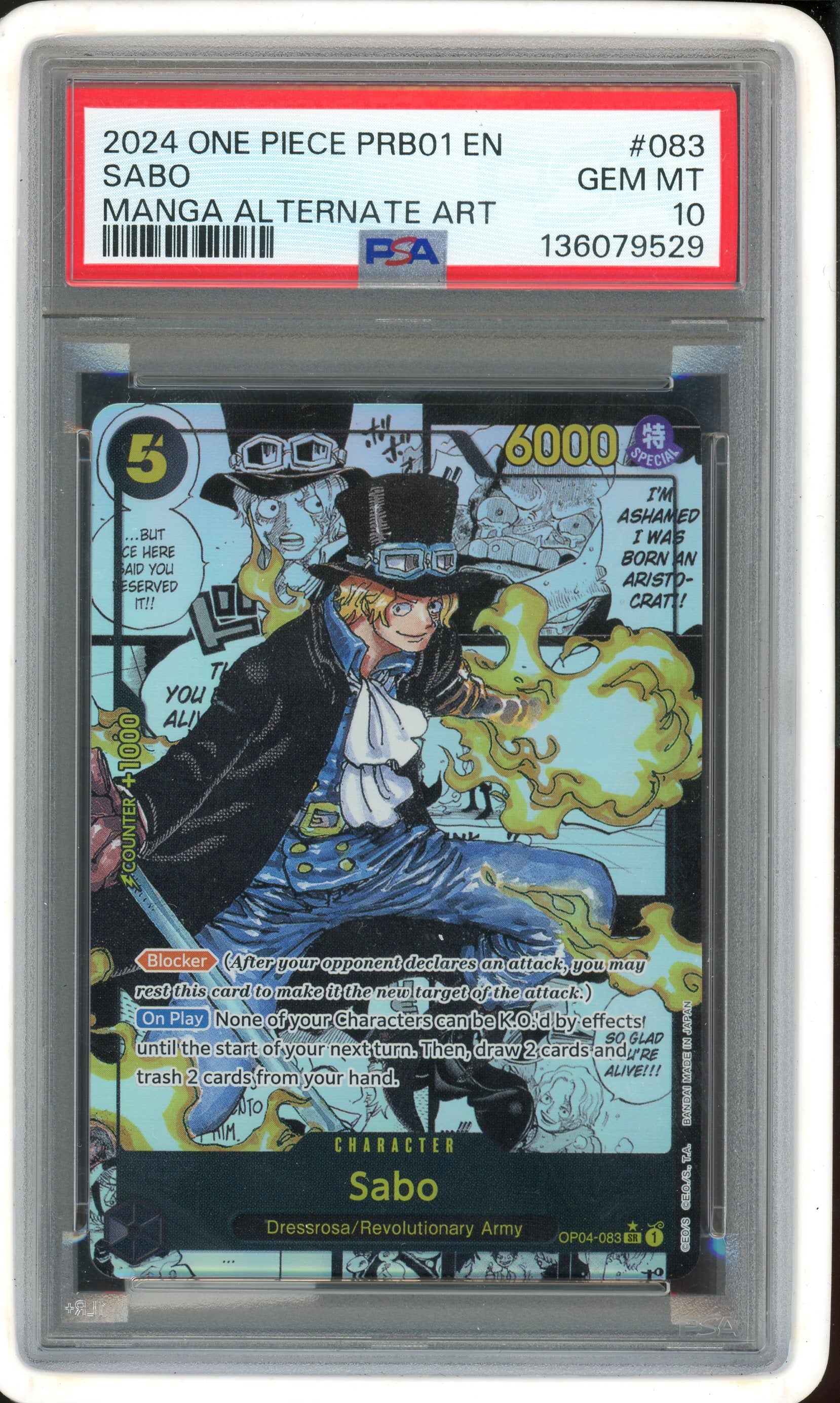 PSA 10 SABO MANGA PRB01