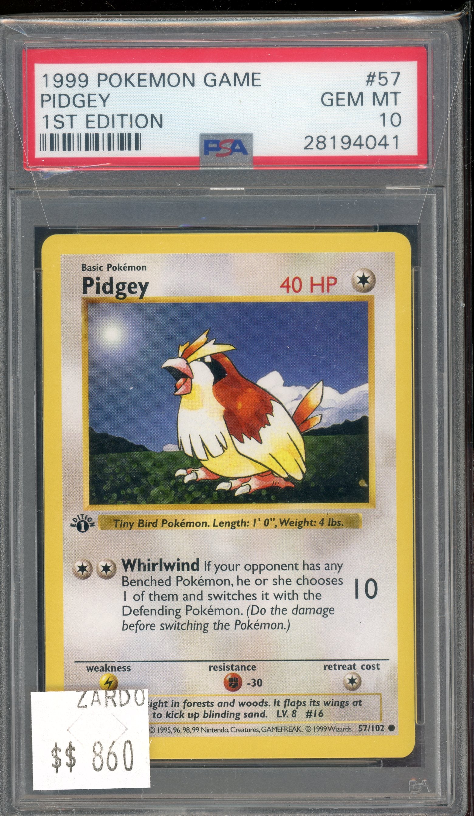 PSA 10 PIDGEY 1ST EDITION