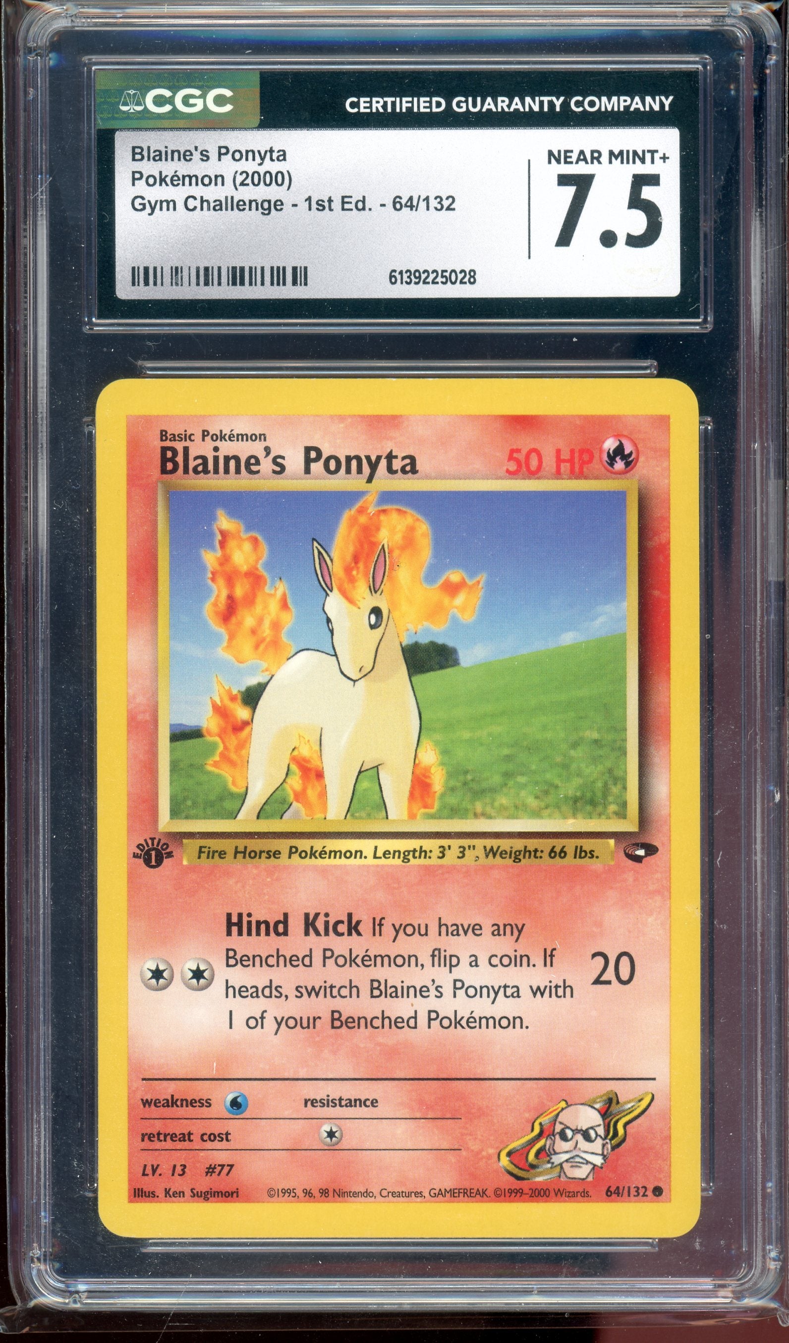 CGC 7.5 BLAINE'S PONYTA GYM CHALLENGE 1ST ED