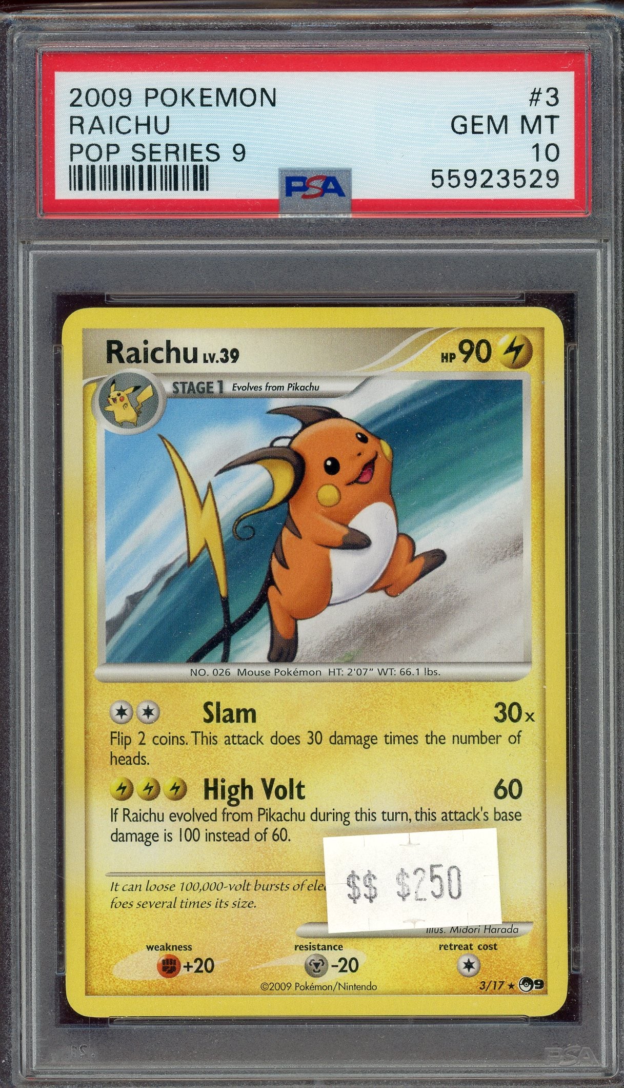 PSA 10 RAICHU POP SERIES 9
