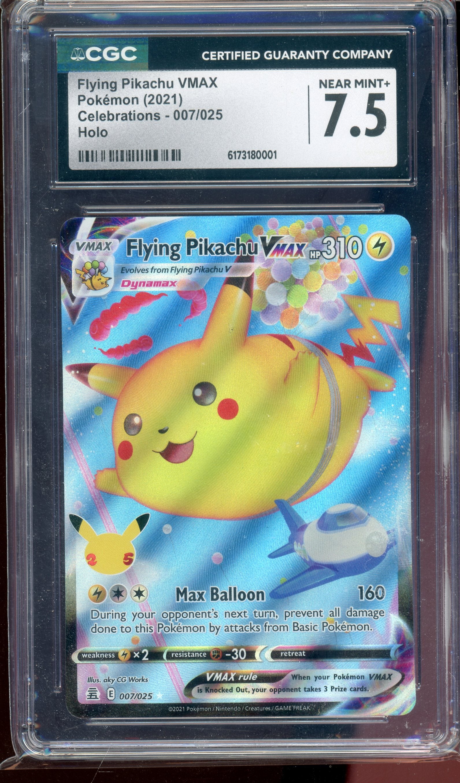CGC 7.5 FLYING PIKACHU VMAX