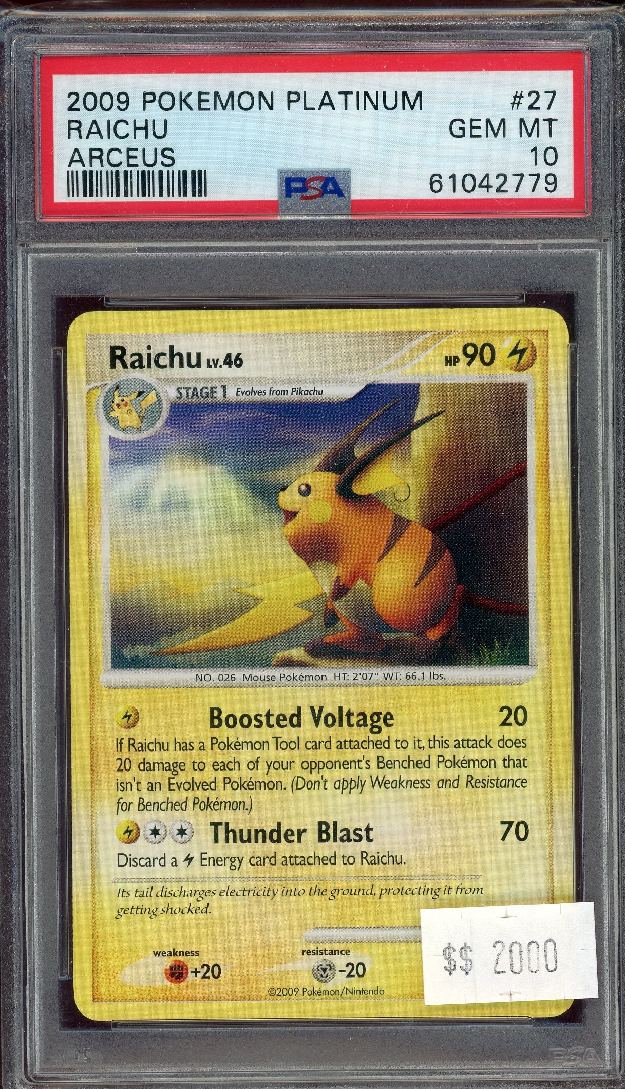 PSA 10 RAICHU ARCEUS