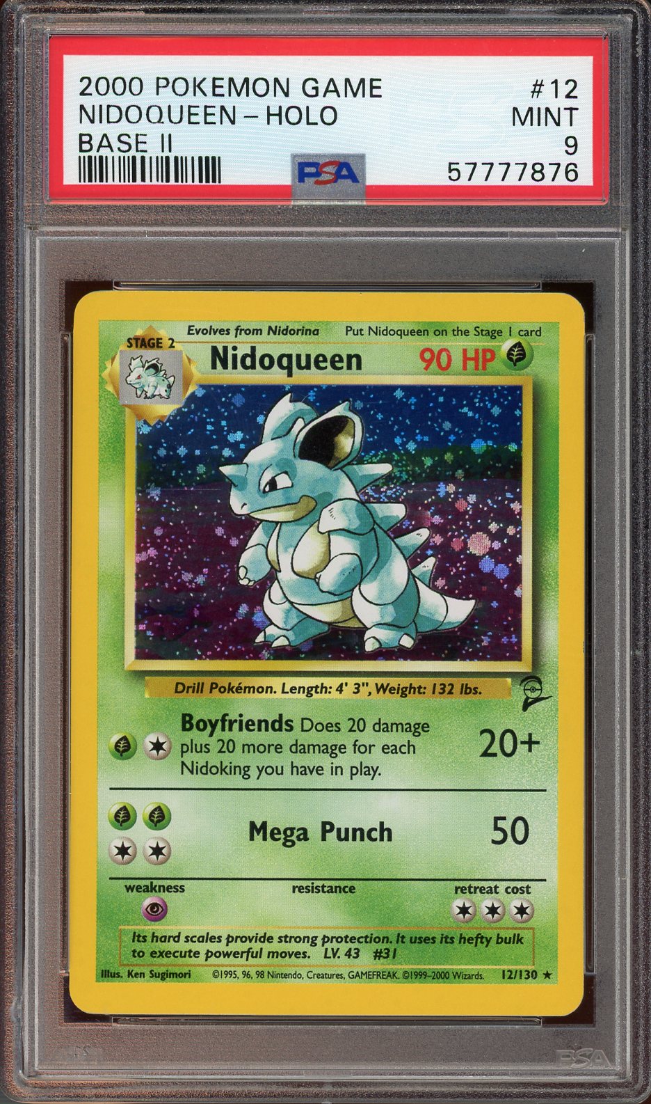 PSA 9 NIDOQUEEN HOLO BASE 2