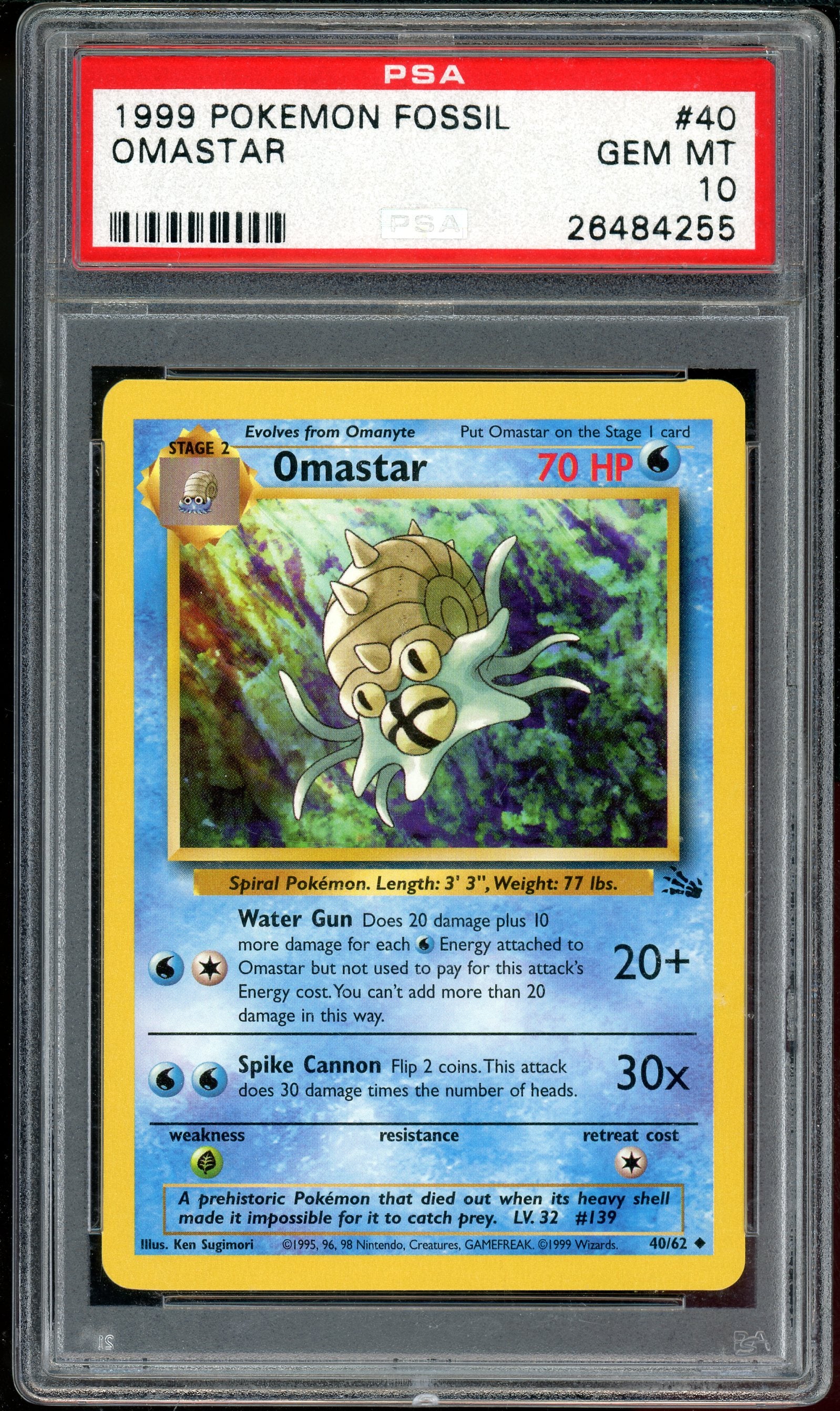 PSA 10 Omastar Fossil