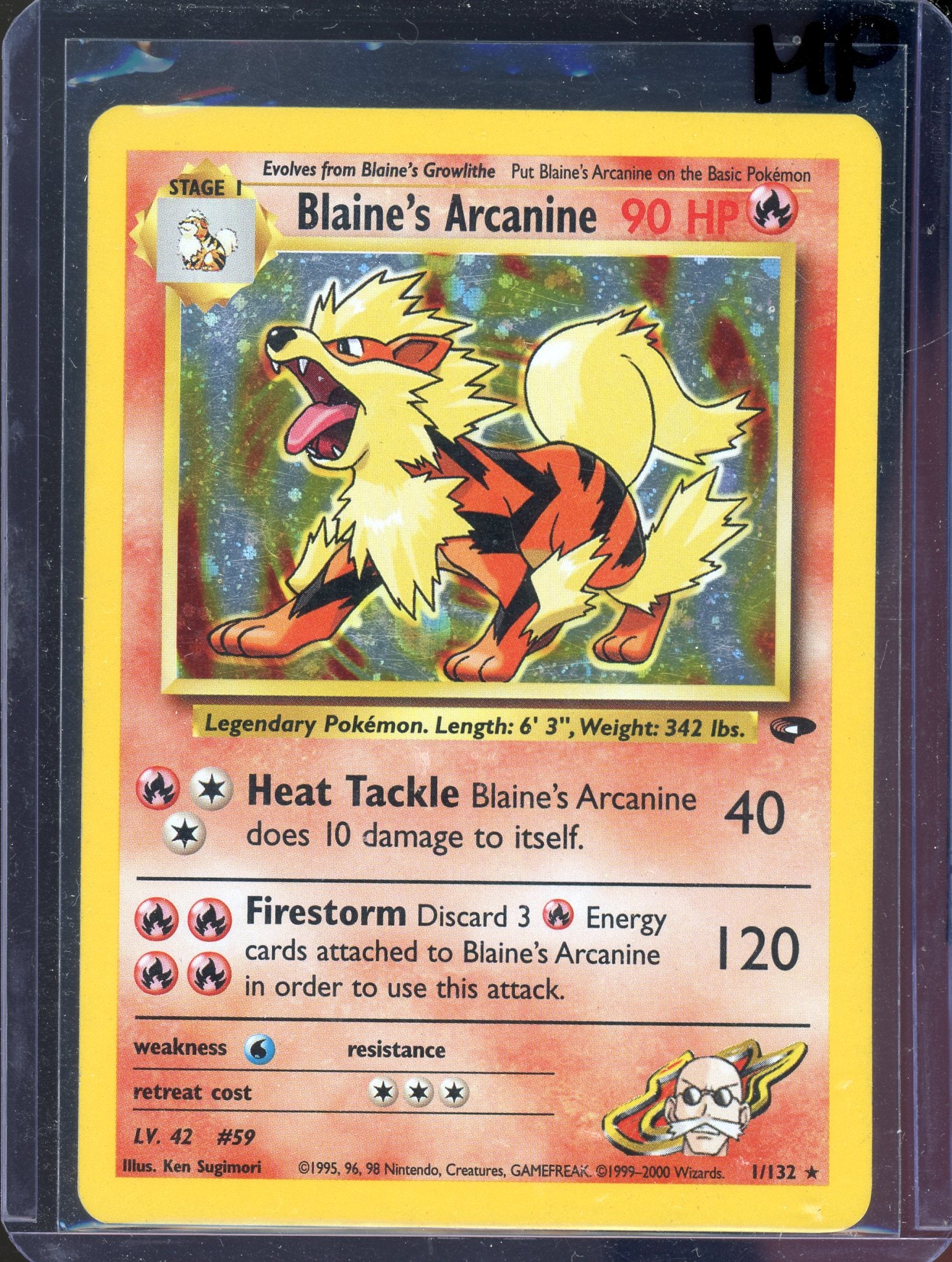 Blaine’s Arcanine 1/132 Holo Rare Gym Challenge - MP