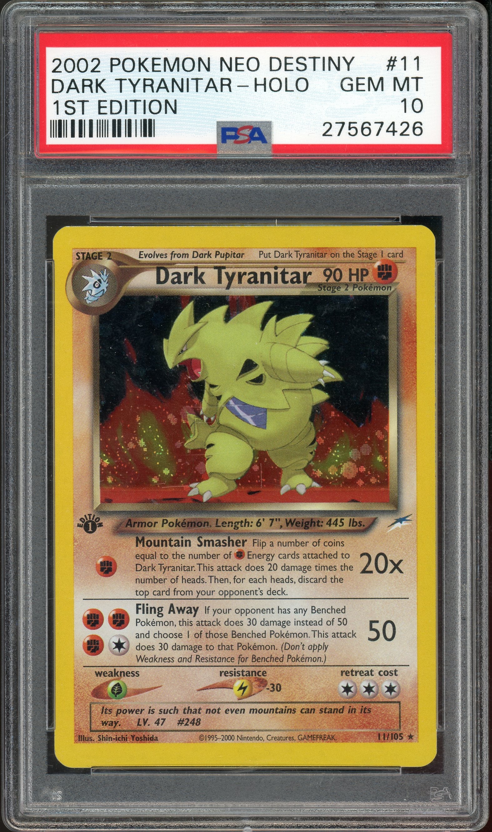 PSA 10 DARK TYRANITAR-HOLO 1ST EDITION