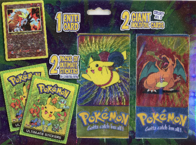 2000 Tops Jumbo Cards With Entei and Stickers 2 Pack