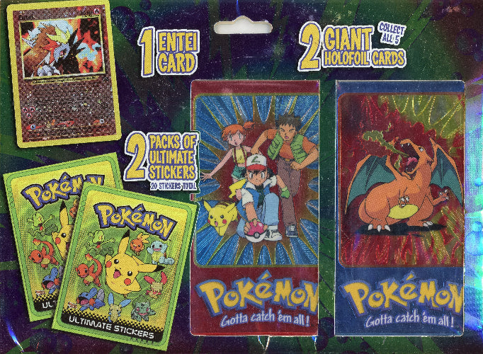 2000 Tops Jumbo Cards With Entei and Stickers 2 Pack