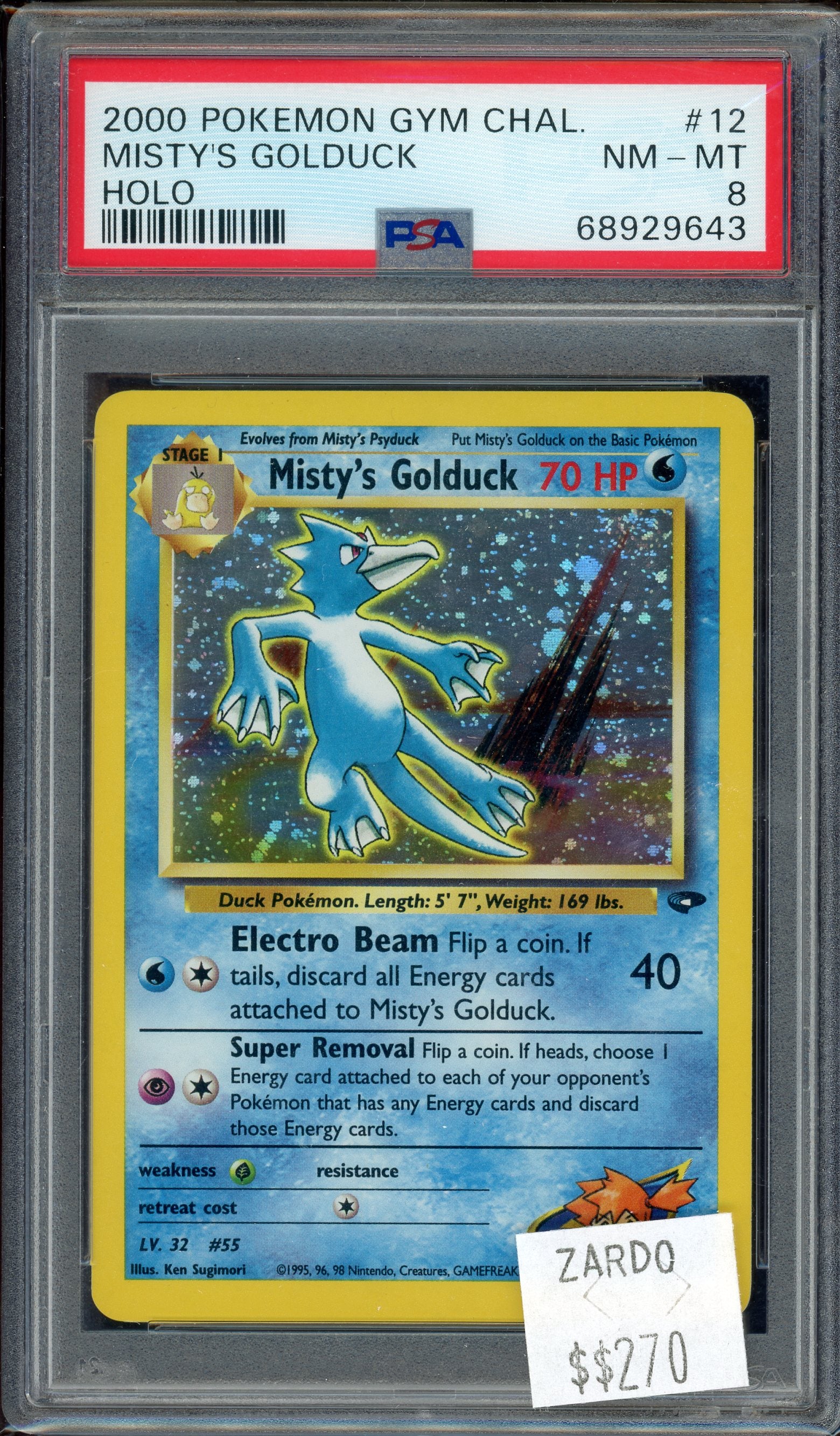 PSA 8 MISTY'S GOLDUCK HOLO GYM CHAL