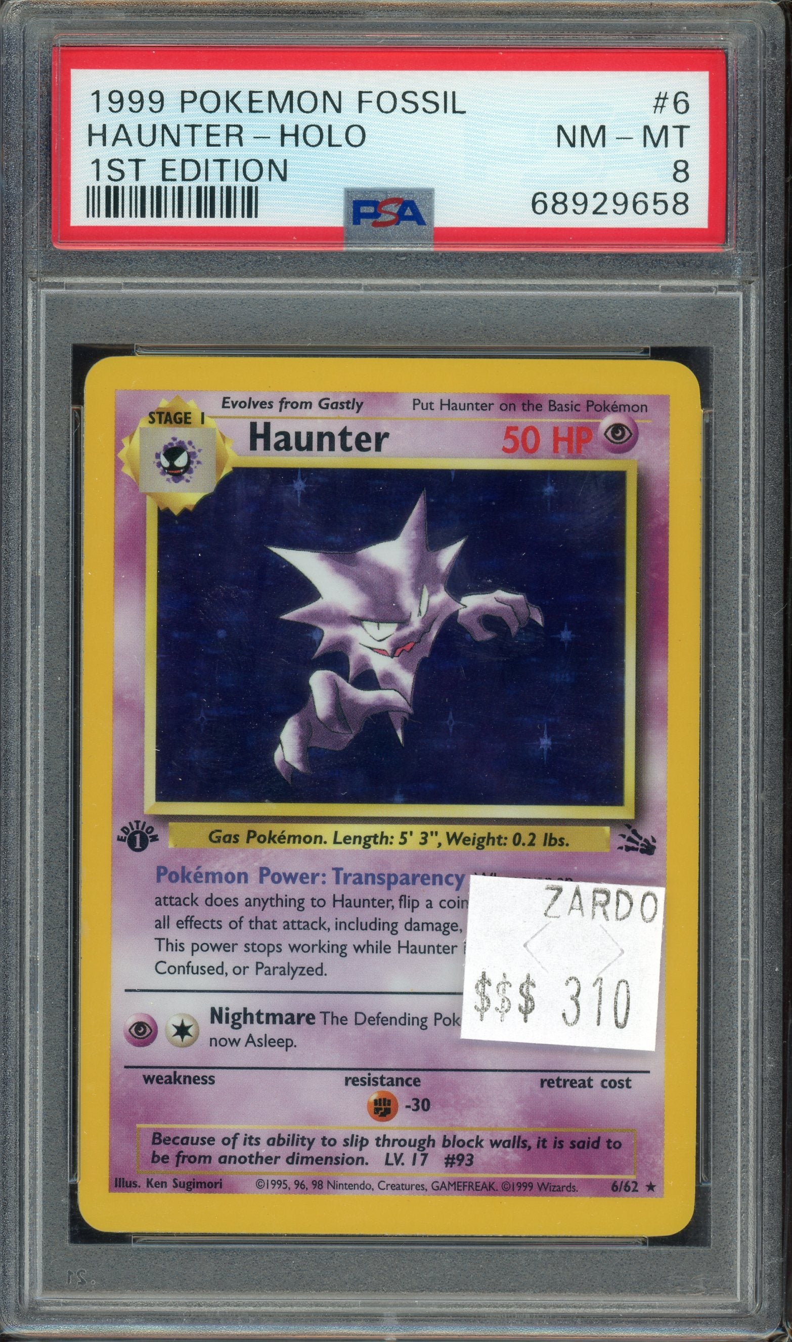 PSA 8 HAUNTER - HOLO 1ST EDITION