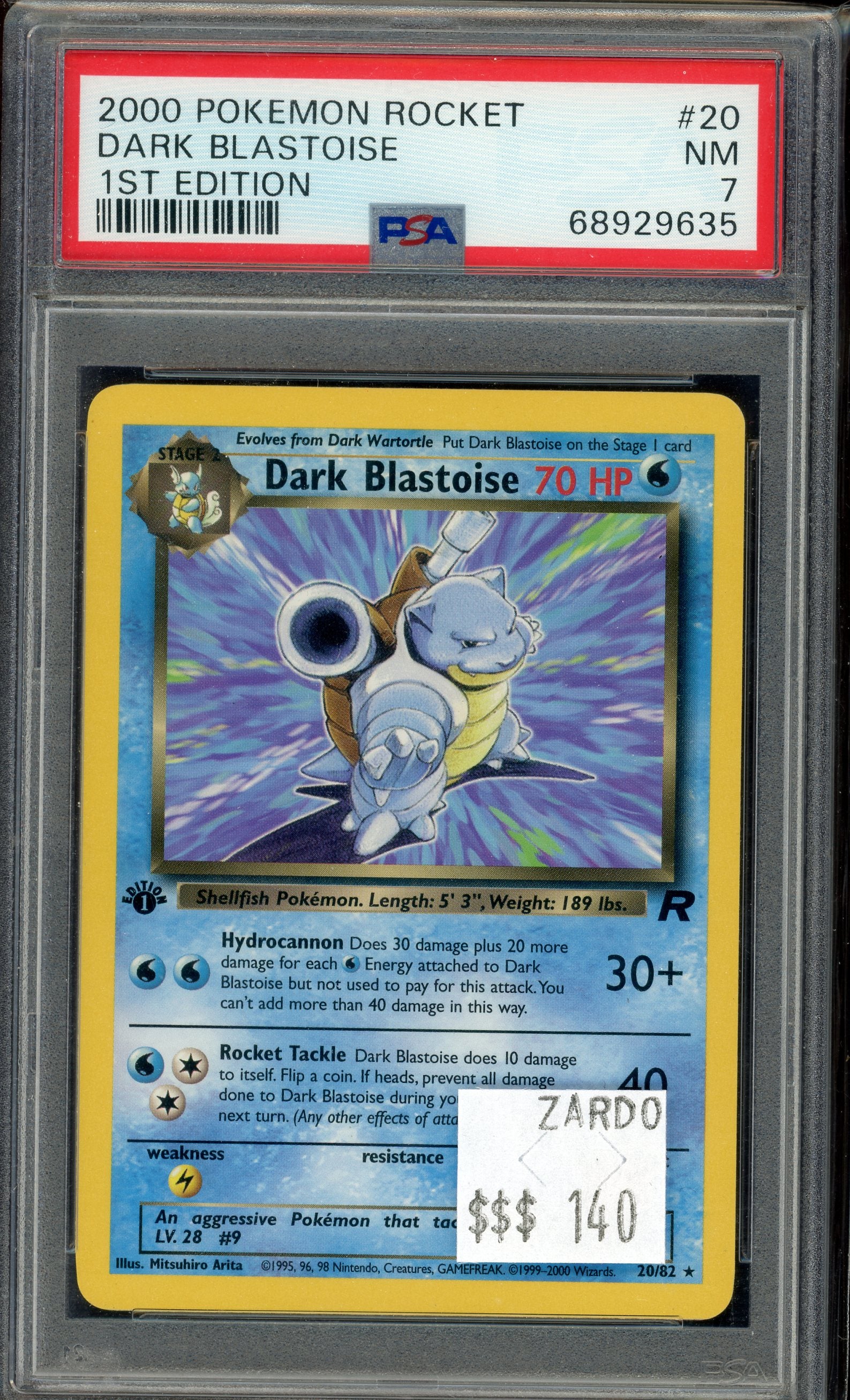 PSA 7 DARK BLASTOISE 1ST EDITION ROCKET