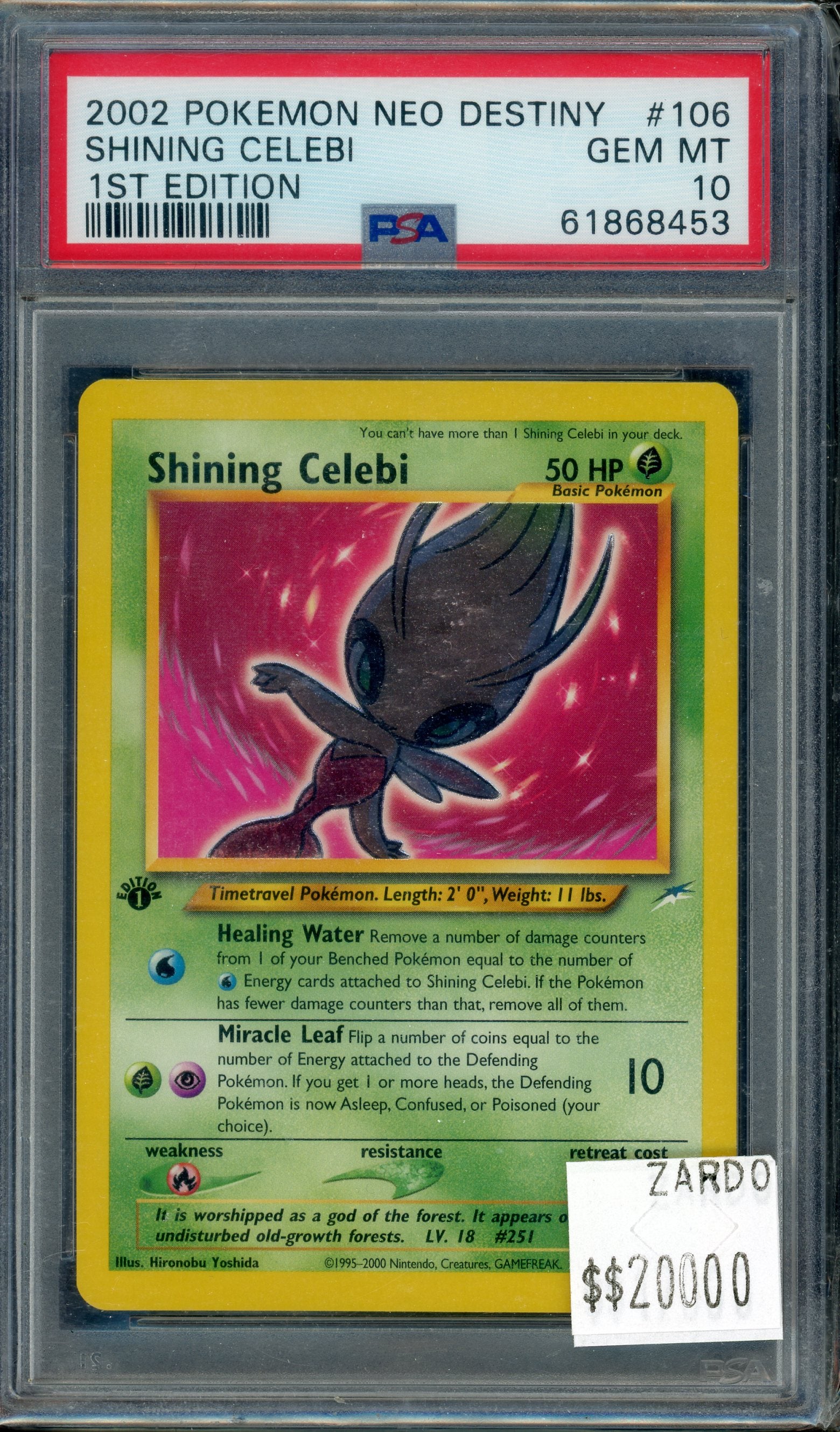 PSA 10 SHINING CELEBI 1ST EDITION NEO DESTINY