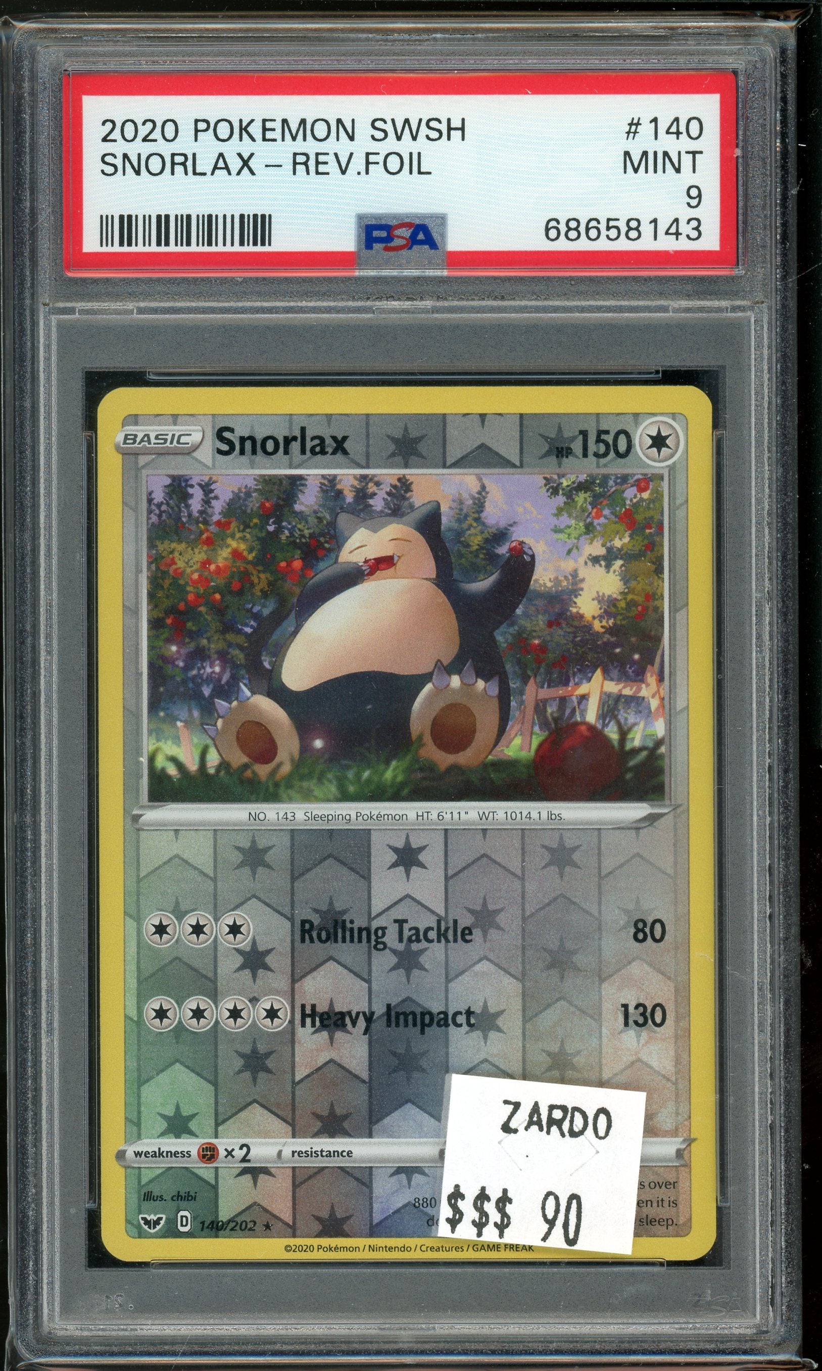 PSA 9 SNORLAX-REV.FOIL