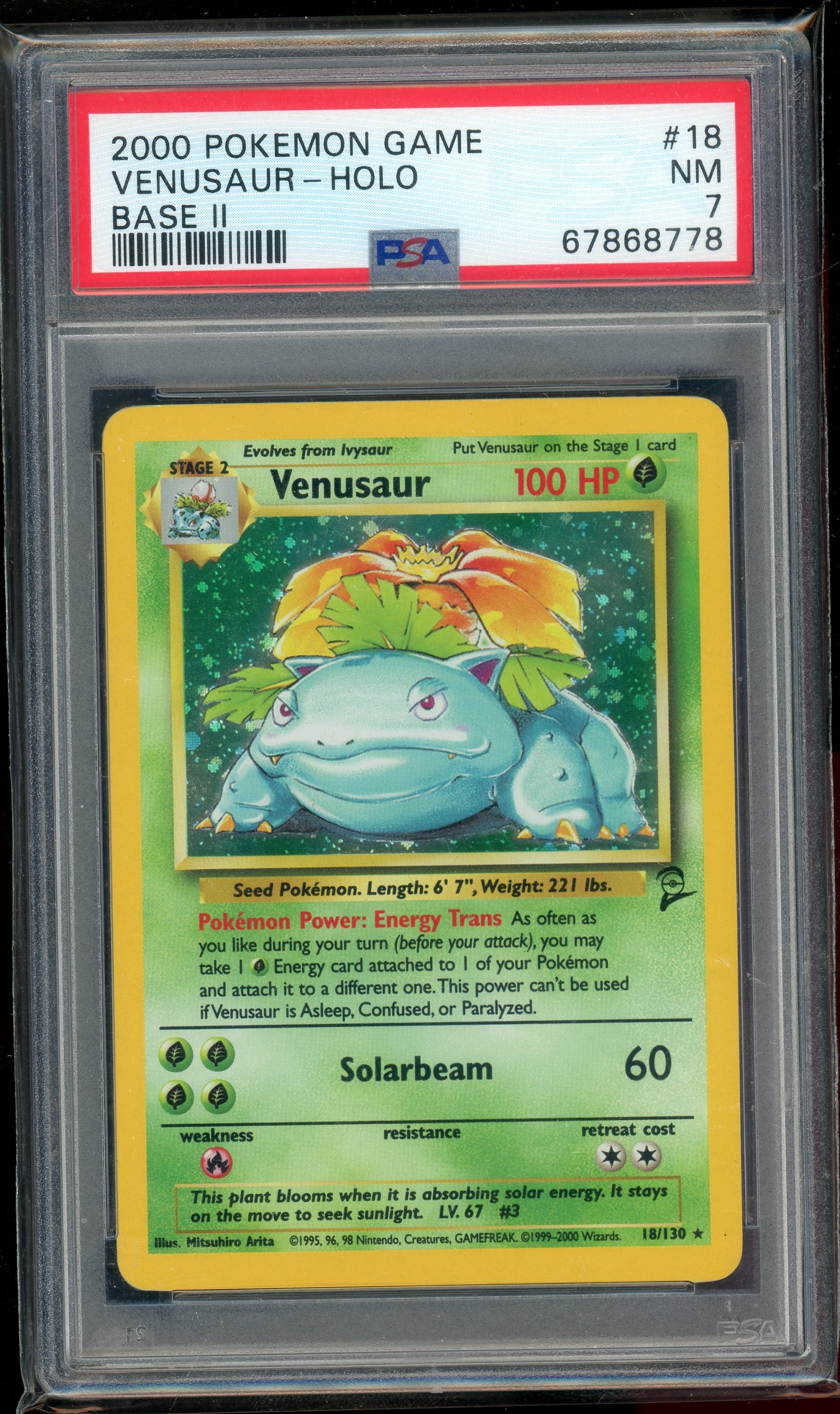 PSA 7 VENUSAUR-HOLO BASE II
