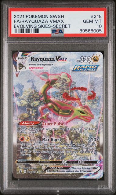 PSA 10 RAYQUAZA EVOLVING SKIES SECRET