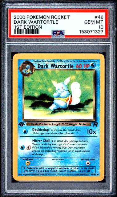 PSA 10 DARK WARTORTLE 1ST EDITION