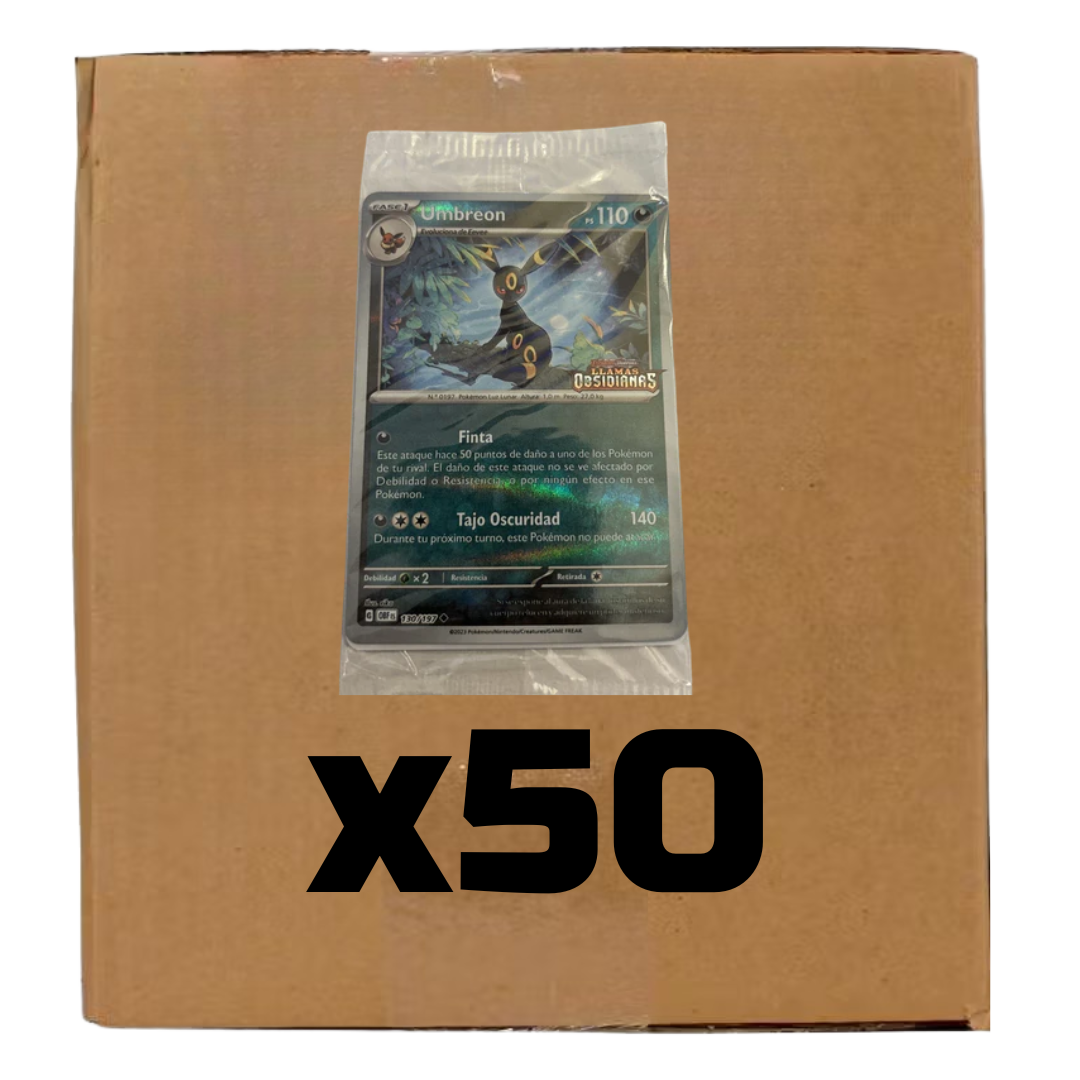 Sealed Case Umbreon 130/197 Obsidian Flames SPANISH Sealed Stamped Pro Sealed Case Umbreon 130/197 Obsidian Flames SPANISH Sealed Stamped Pro